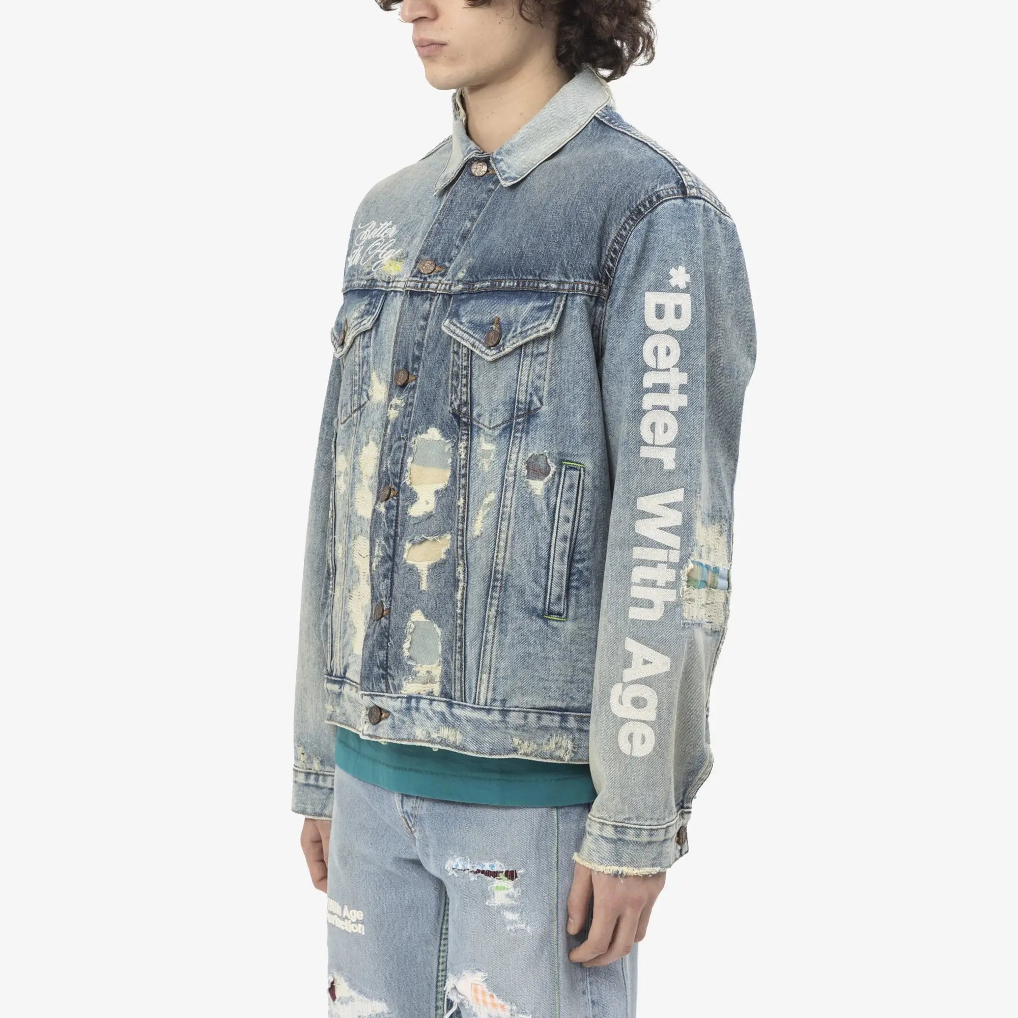 Better With Age Repair Denim Jacket Indigo - 3