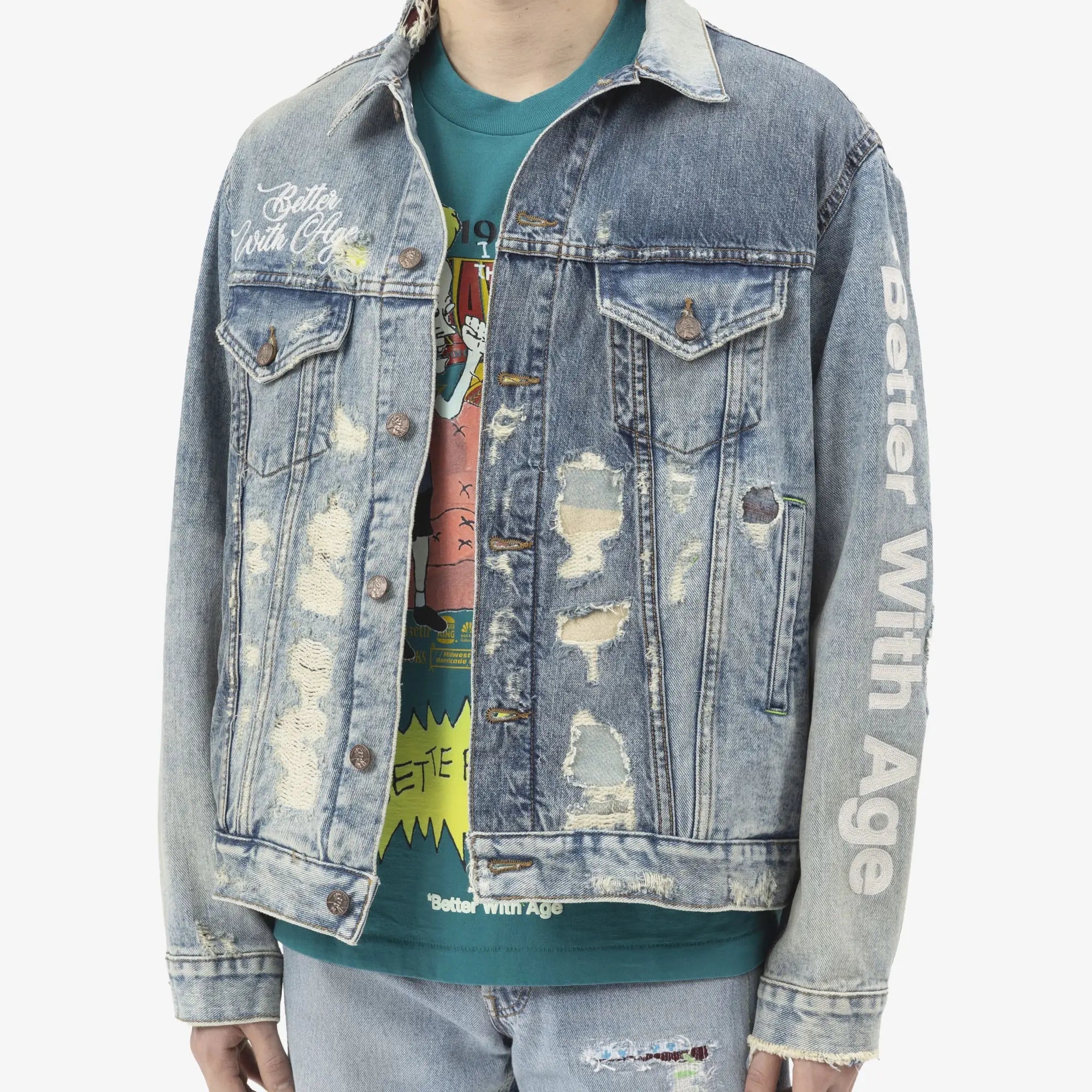 Better With Age Repair Denim Jacket Indigo - 5