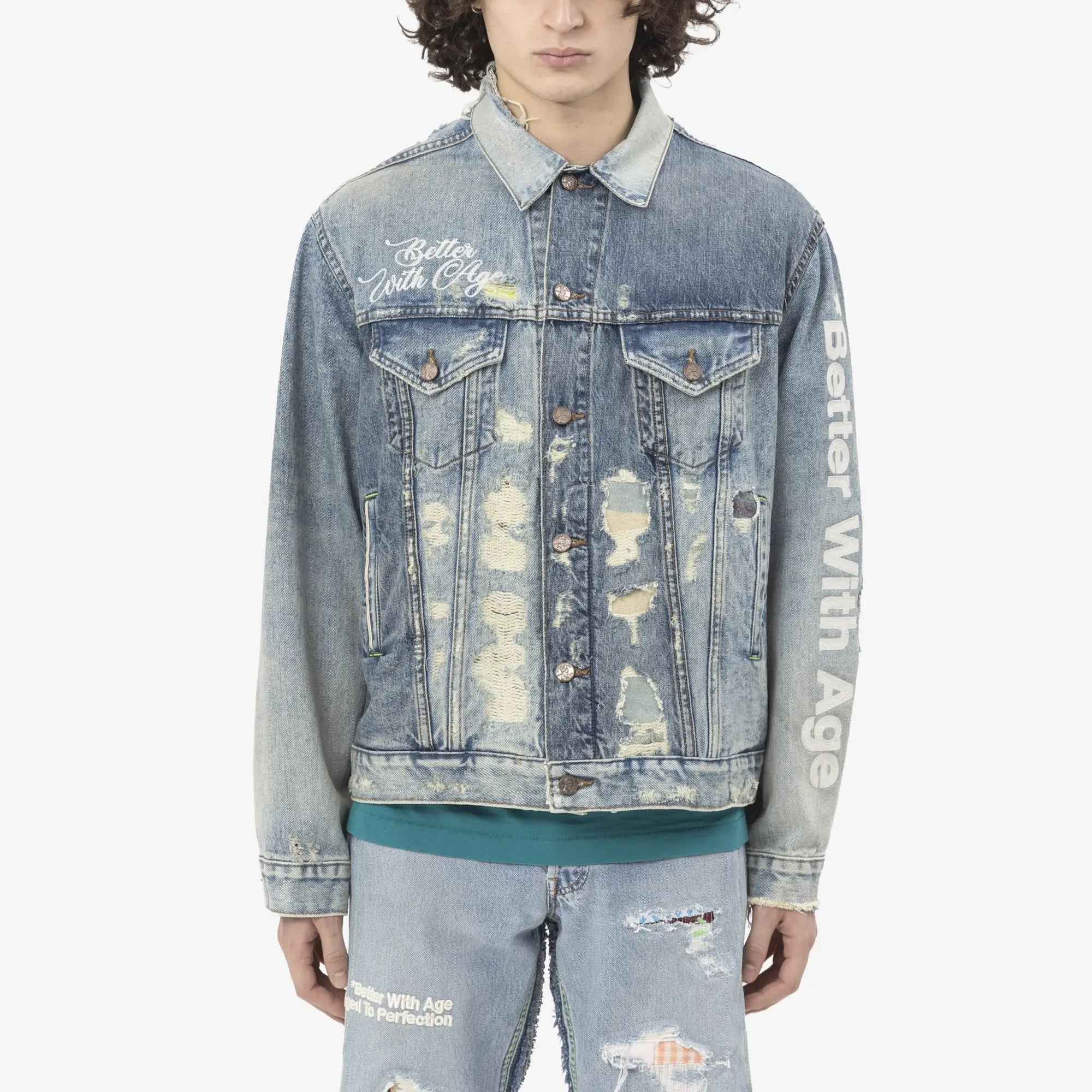 Better With Age Repair Denim Jacket Indigo - 1