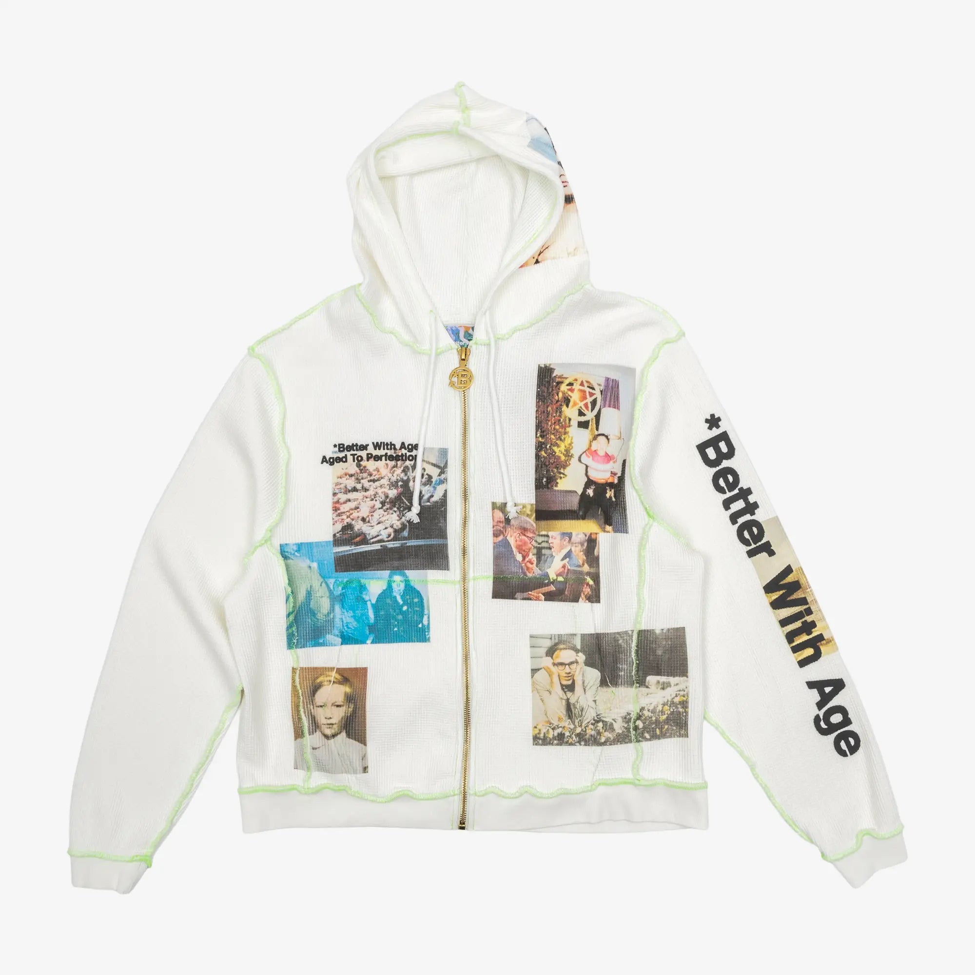 Better With Age Ricky Waffle Zip Hoody White - 2