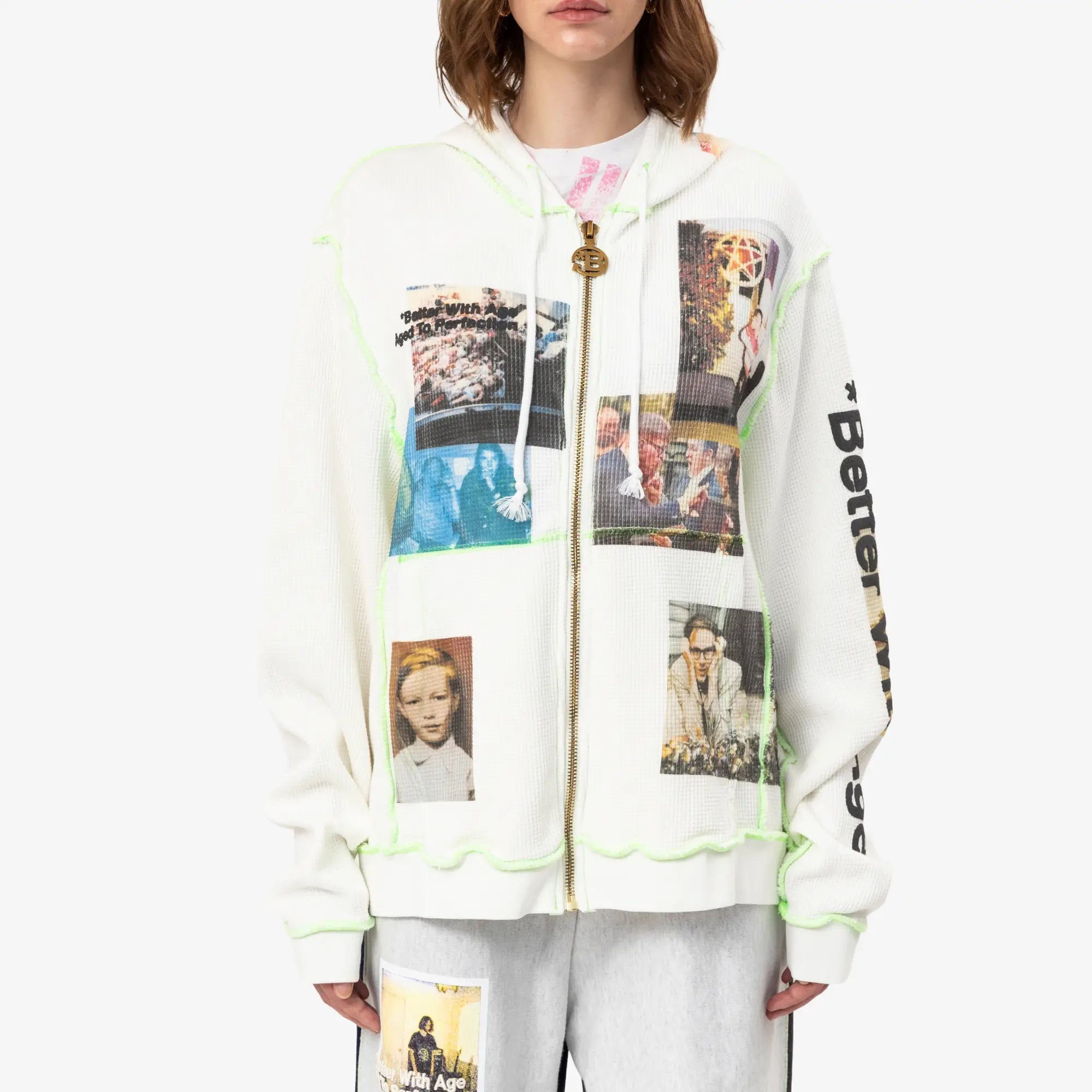 Better With Age Ricky Waffle Zip Hoody White - 1