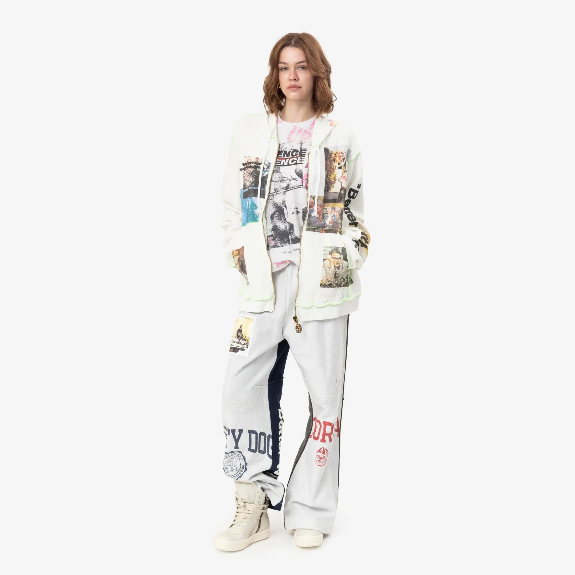 Better With Age Ricky Waffle Zip Hoody White - 2