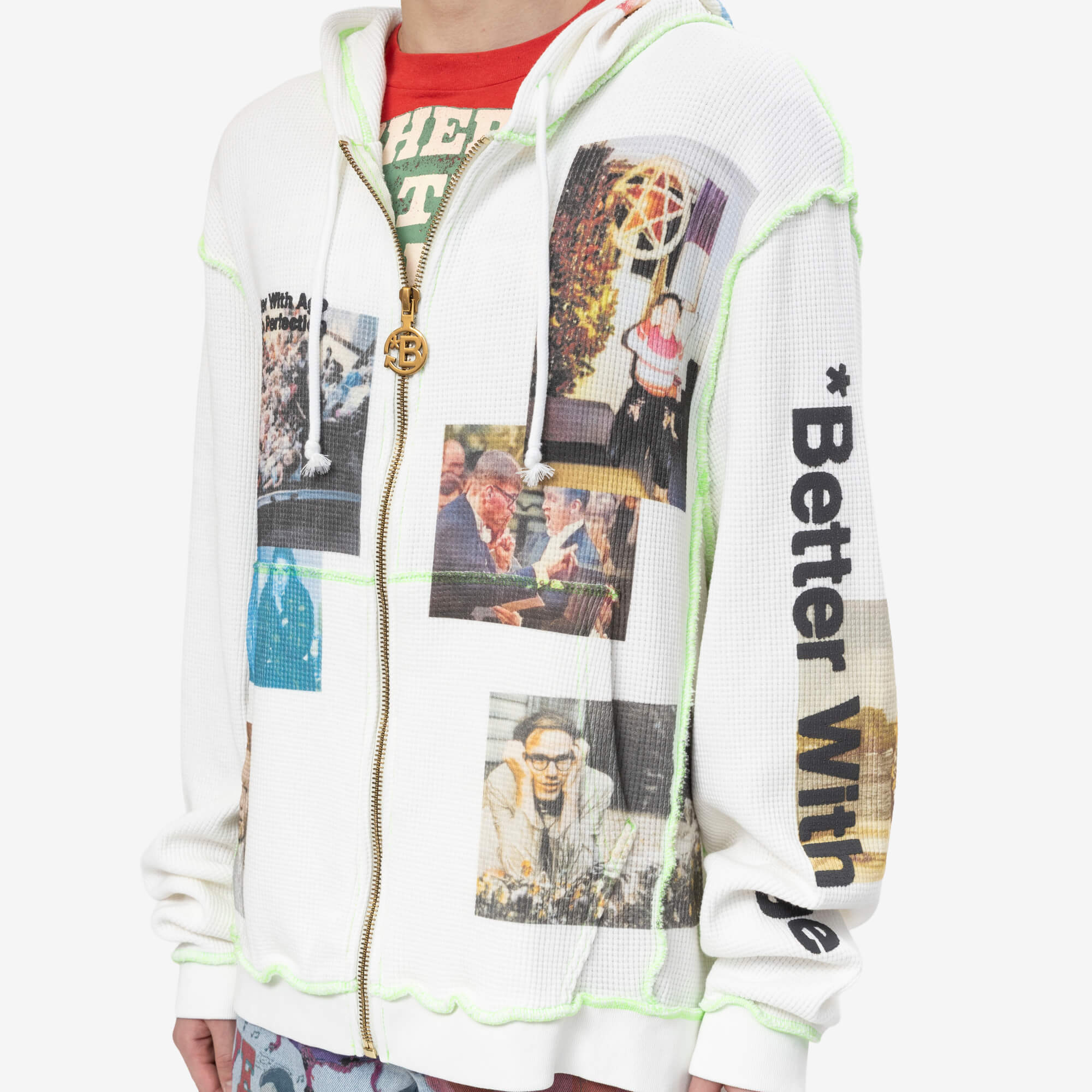 Better With Age Ricky Waffle Zip Hoody White - 10