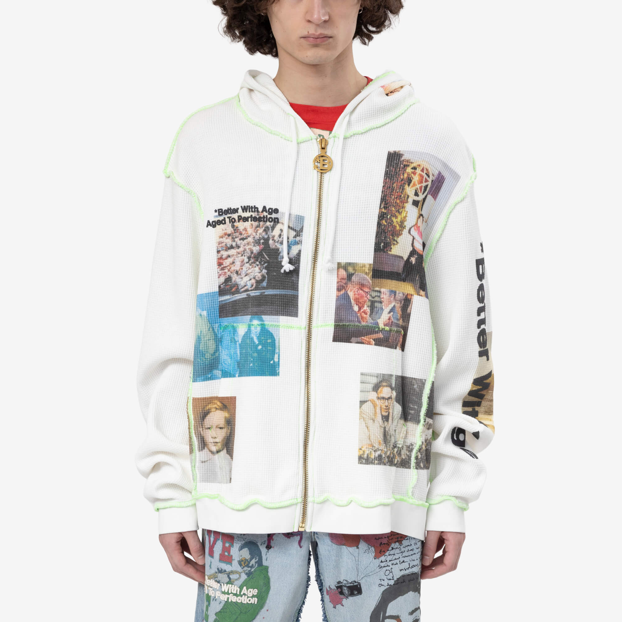 Better With Age Ricky Waffle Zip Hoody White - 2
