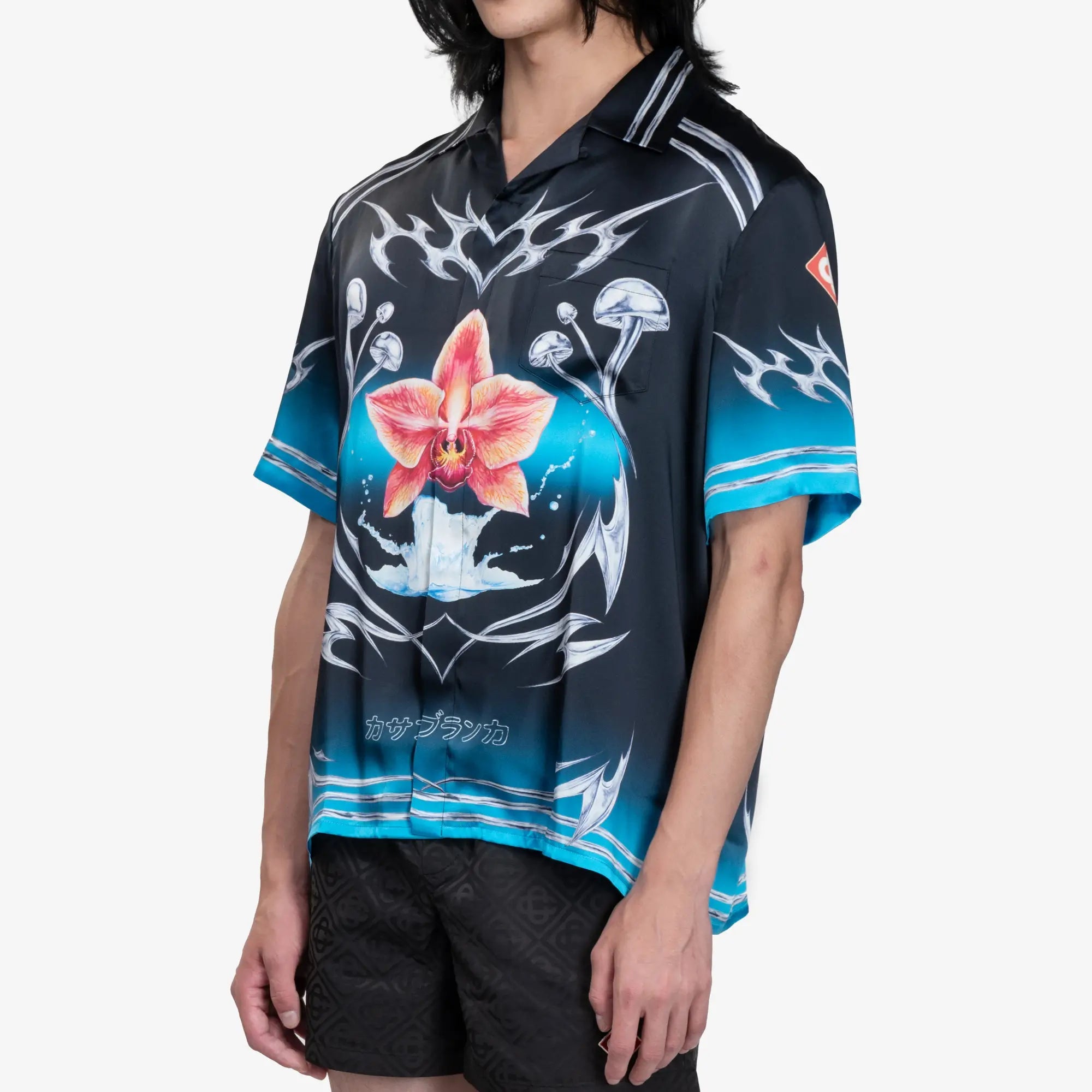 Casablanca Blades Cuban Collar SS Shirt Black - 3