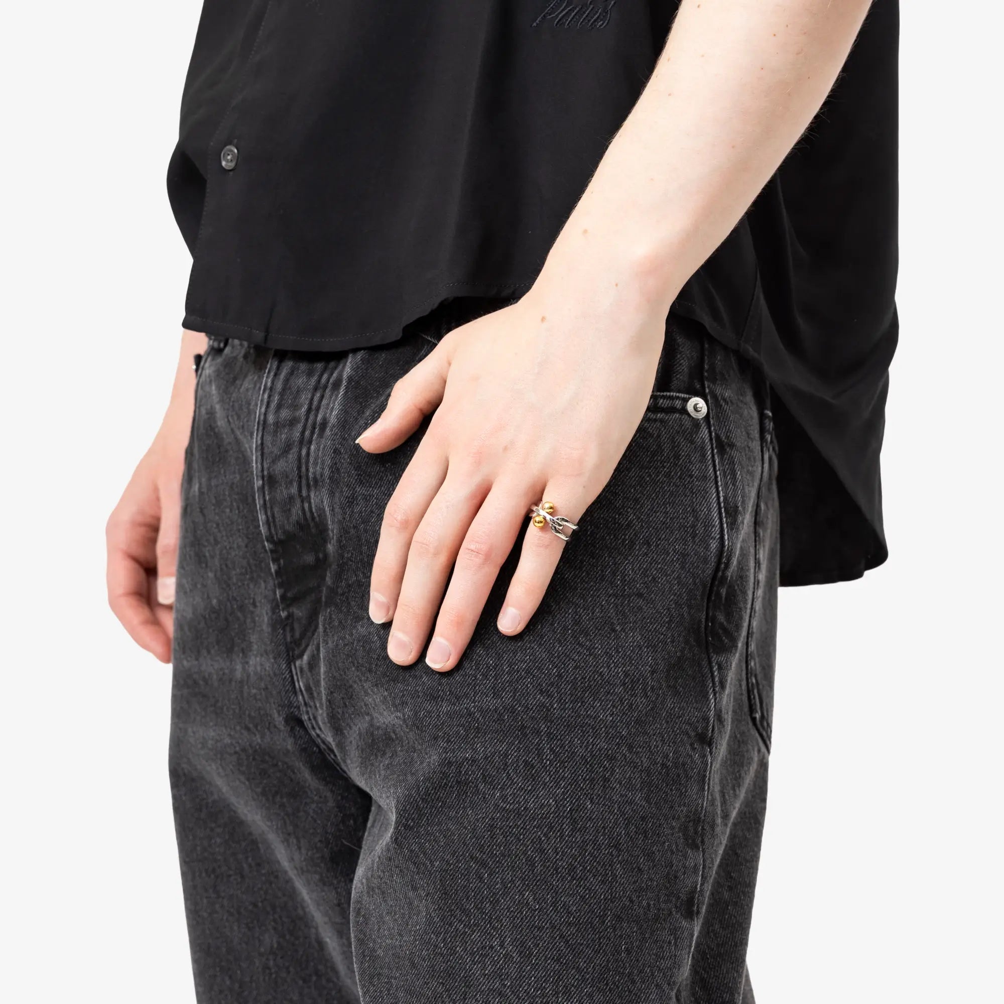 Casablanca C Link Ball Ring Gold/Silver - 2