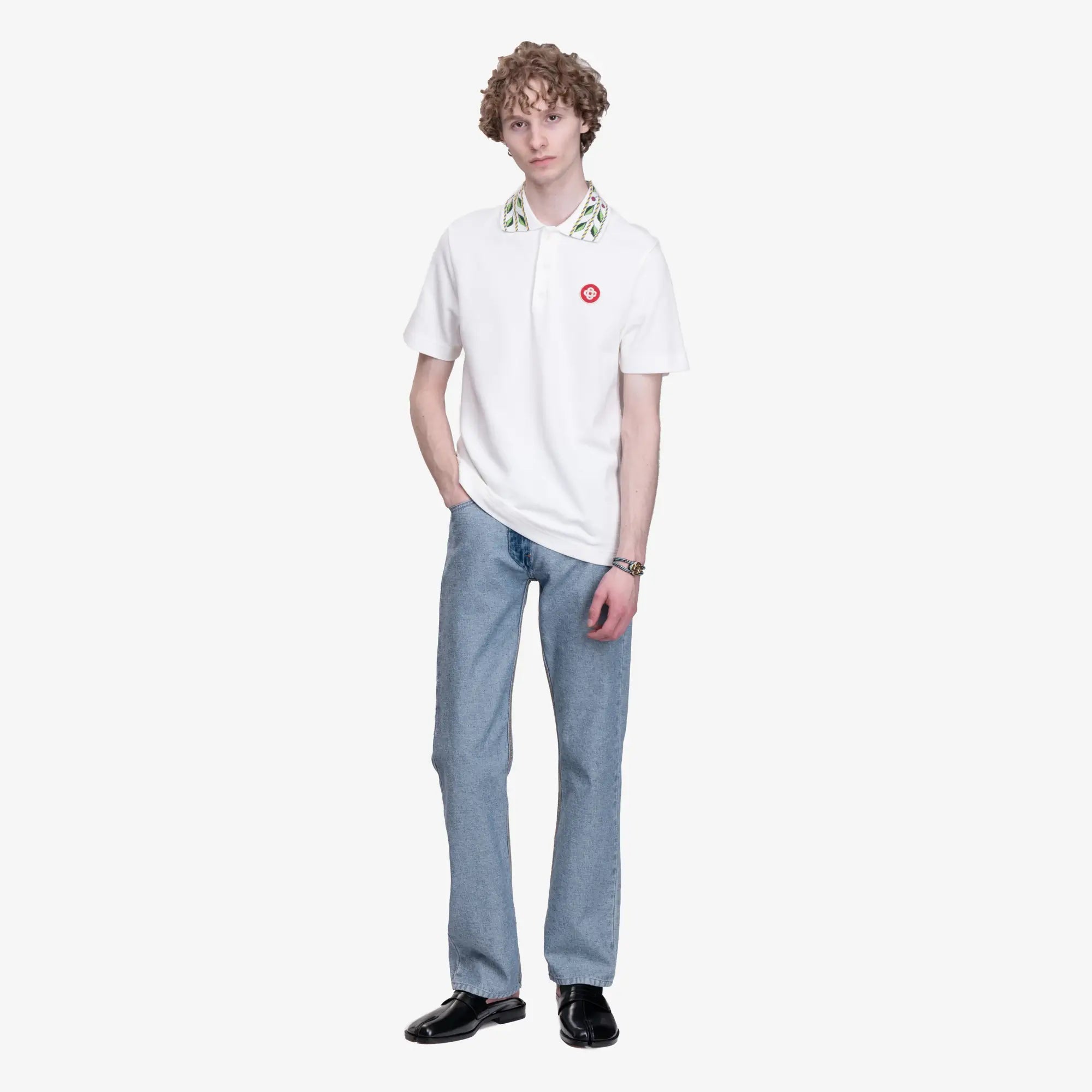 Casablanca Classic Laurel Pique Polo Off - White - 2