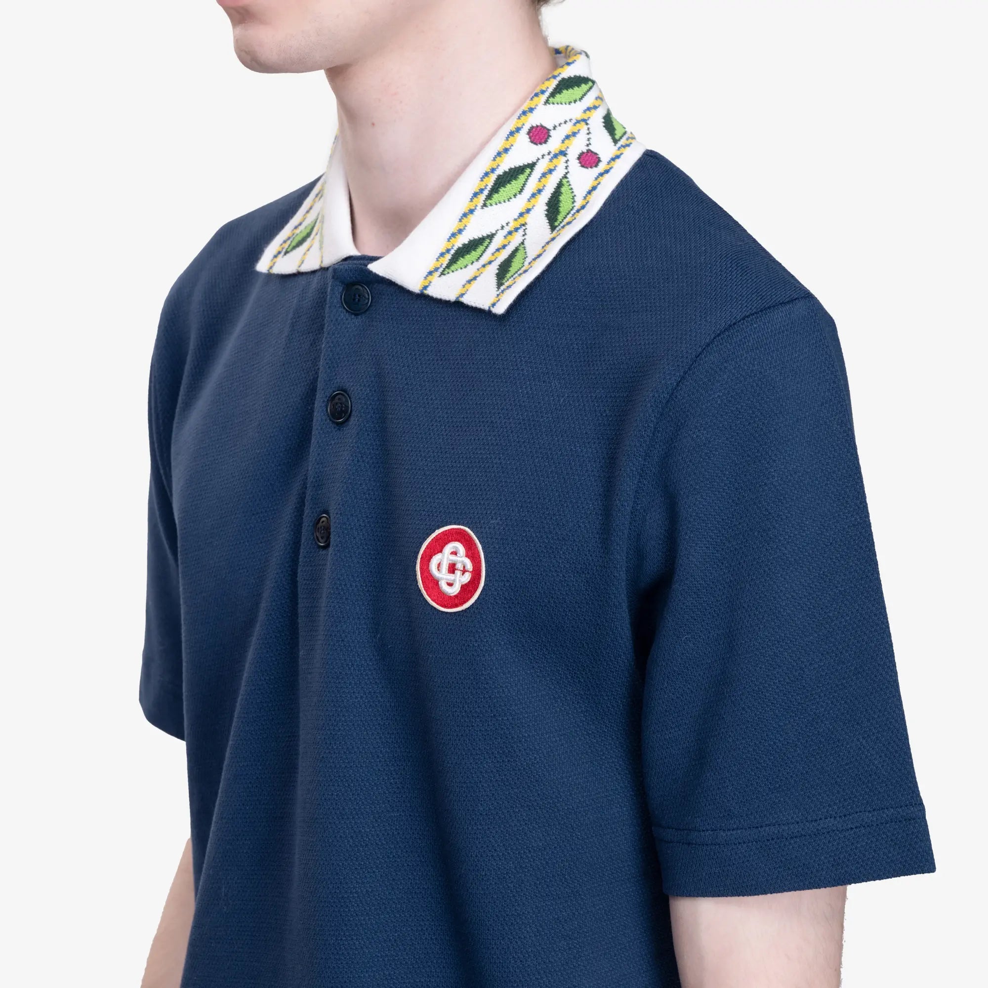 Casablanca Classic Laurel Pique Polo Navy - 5
