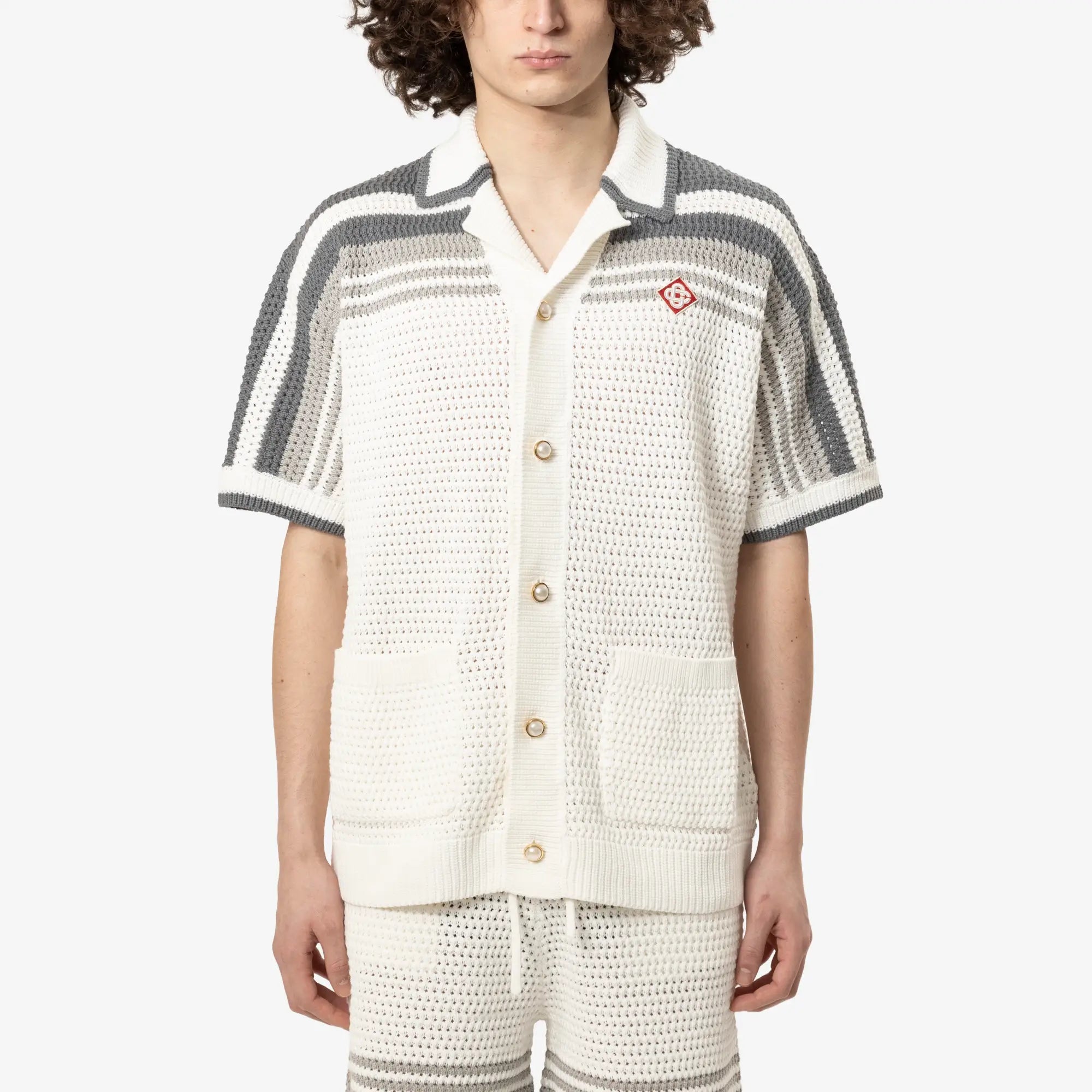 Casablanca Crochet Shirt White - 1