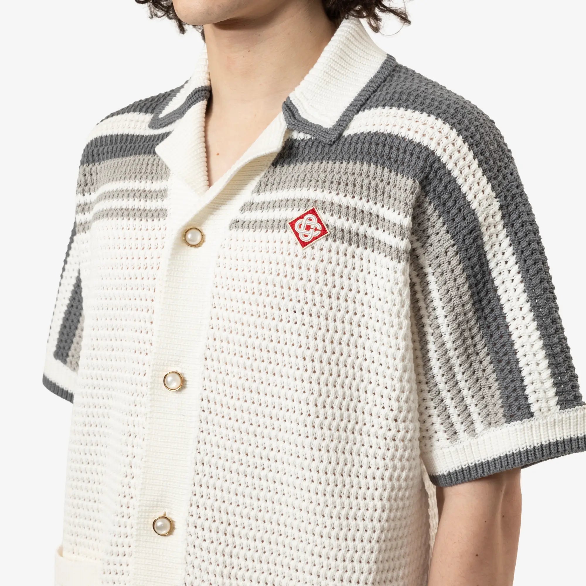 Casablanca Crochet Shirt White - 5