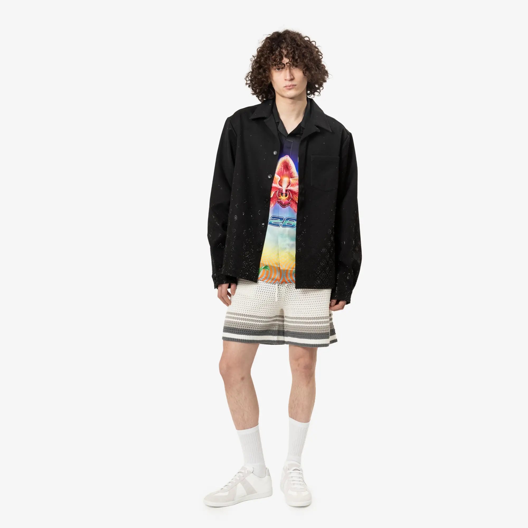 Casablanca Crystal Monogram LS Shirt Black - 2