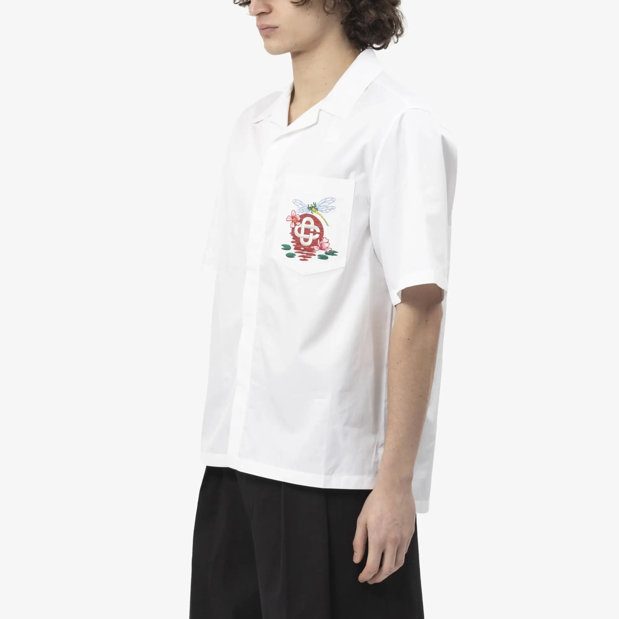 Casablanca Dragonfly Cuban Collar SS Shirt Off White - 3