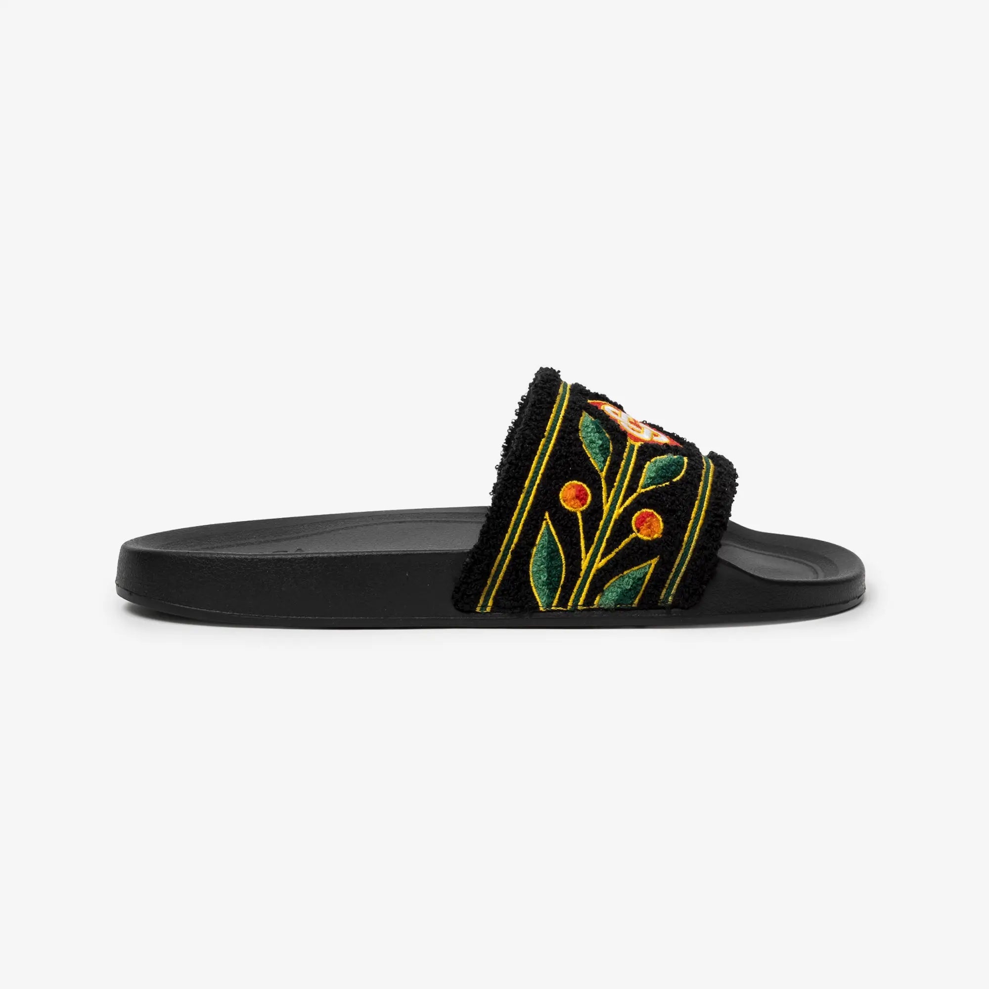 Casablanca Embroidered Terry Sliders Black - 4