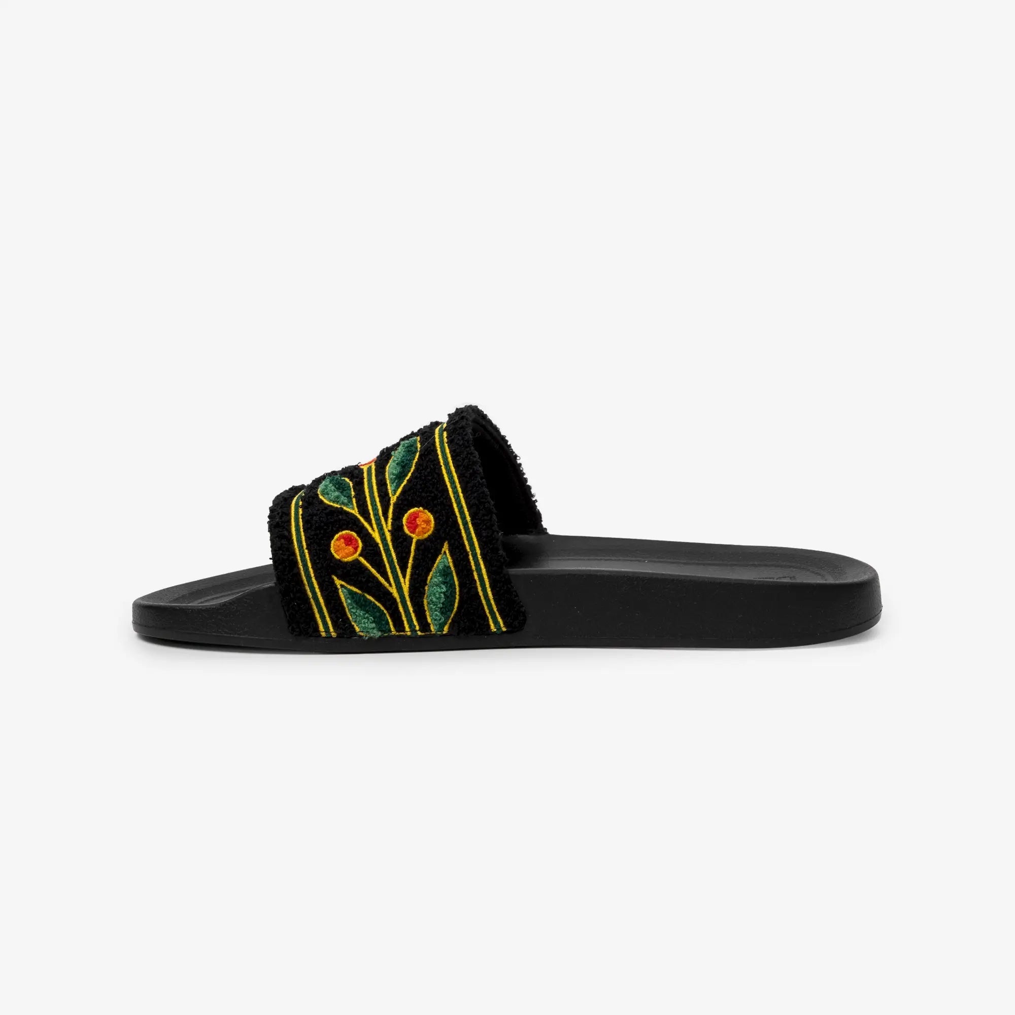 Casablanca Embroidered Terry Sliders Black - 3