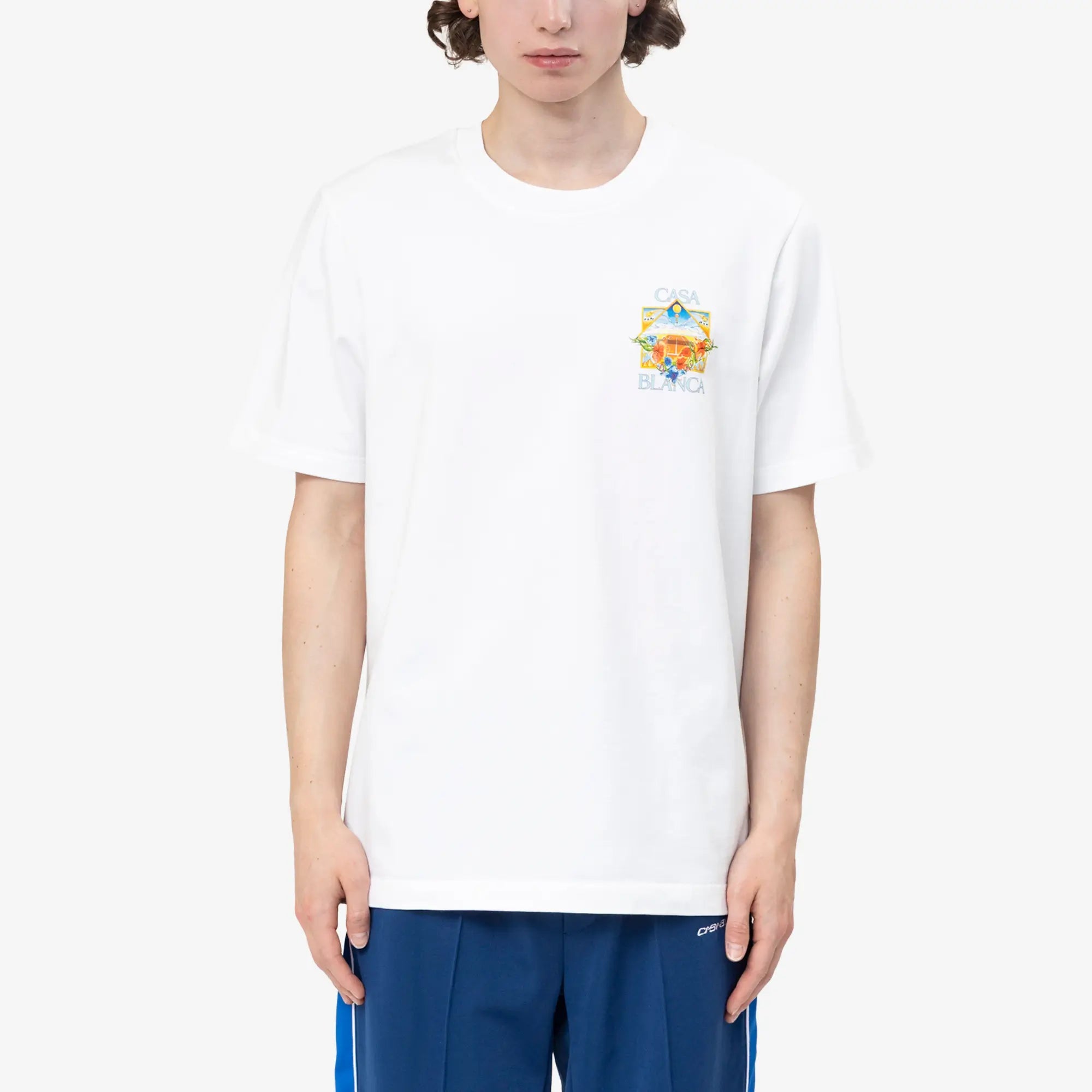 Casablanca Flower Court Icon T-Shirt White - 1