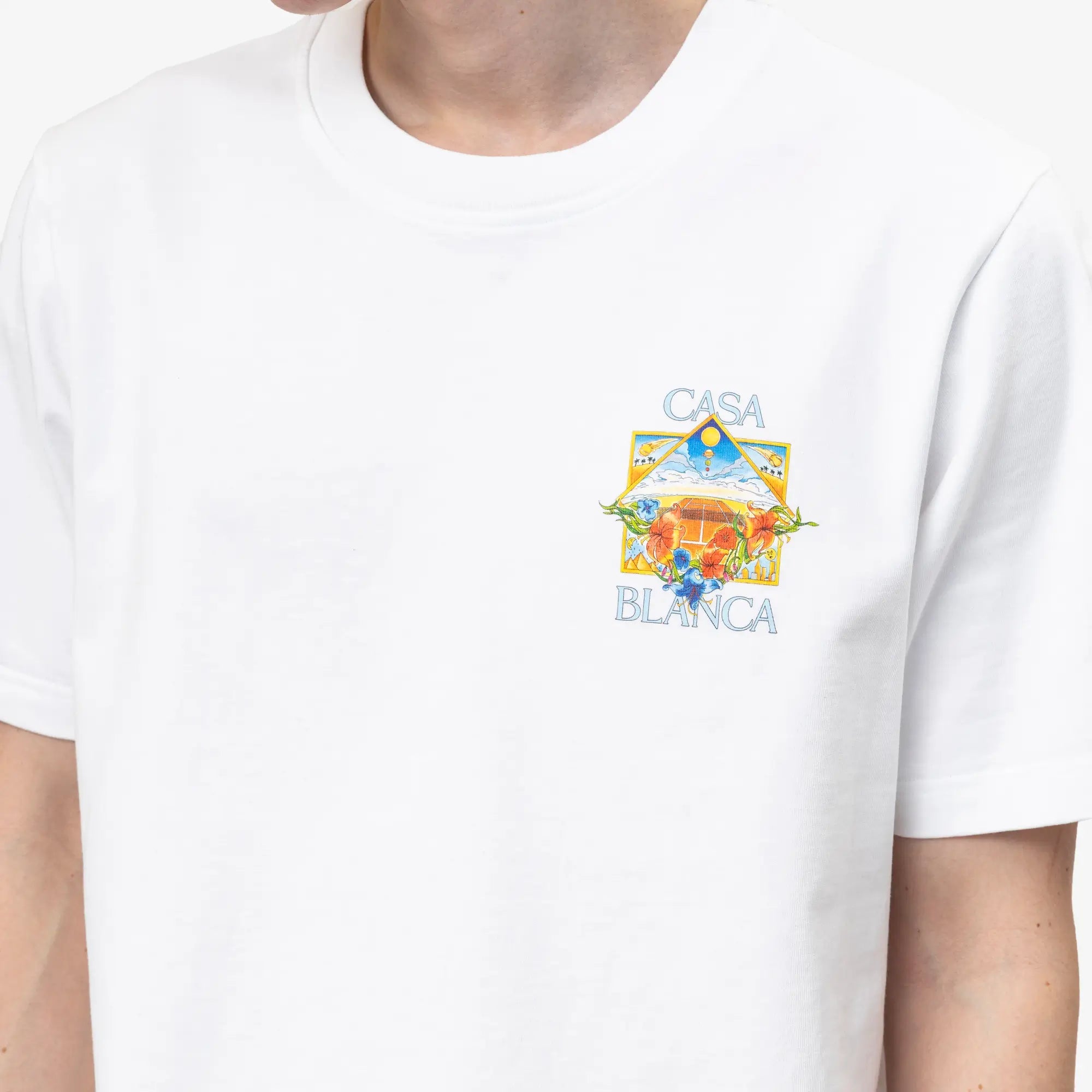Casablanca Flower Court Icon T-Shirt White - 5