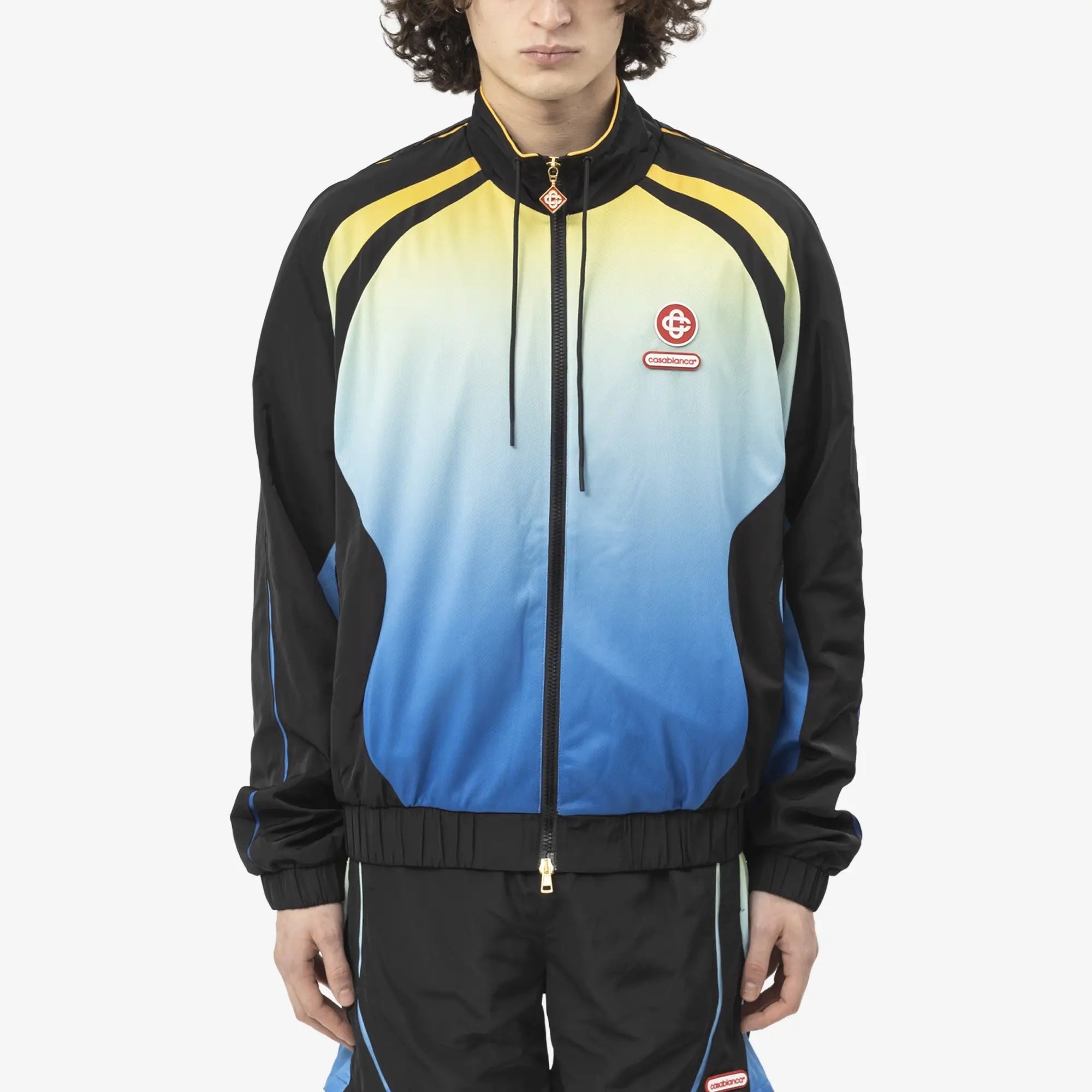 Casablanca Football Windbreaker Jacket Black/Gradient - 1