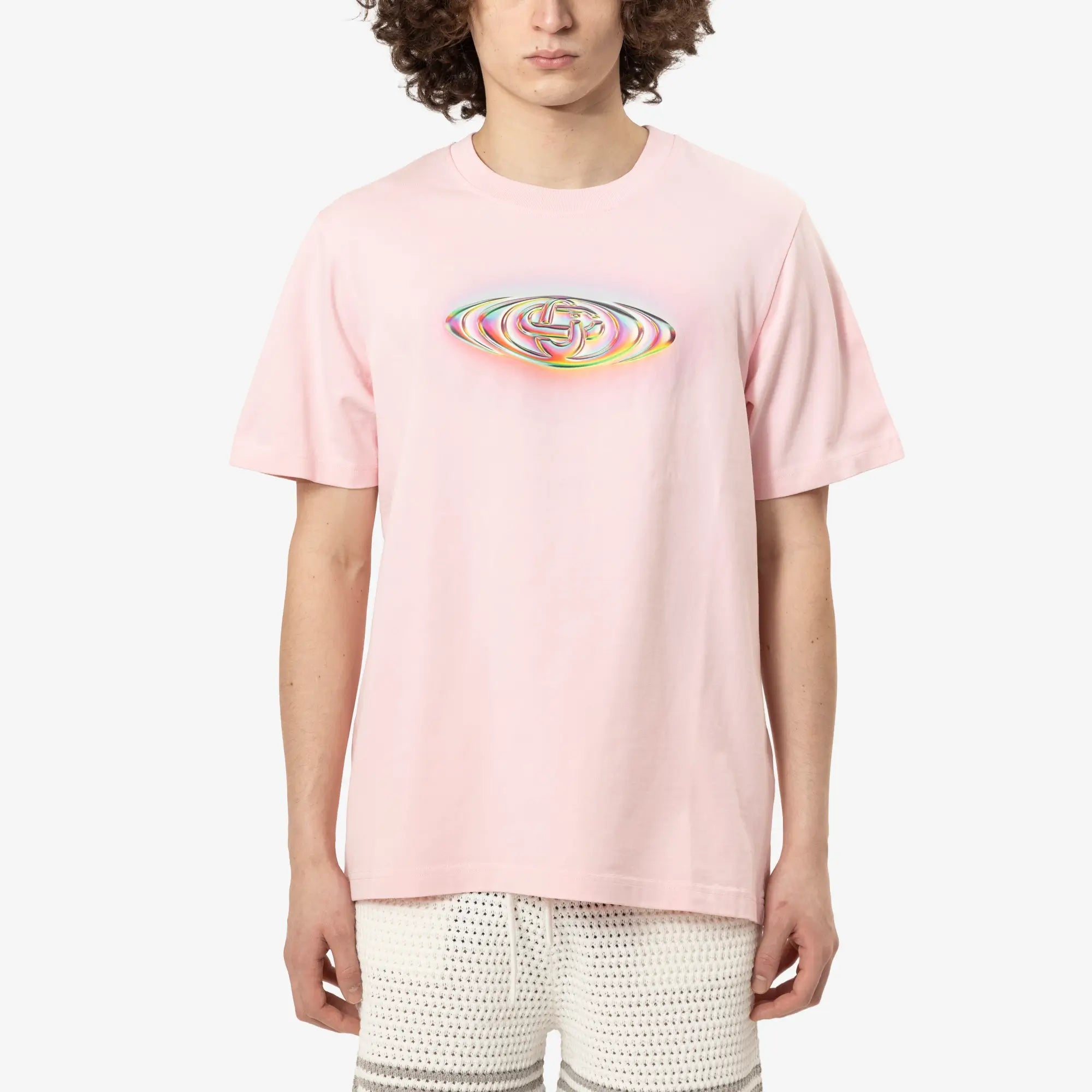 Casablanca Glass Logo T-Shirt Pink - 1