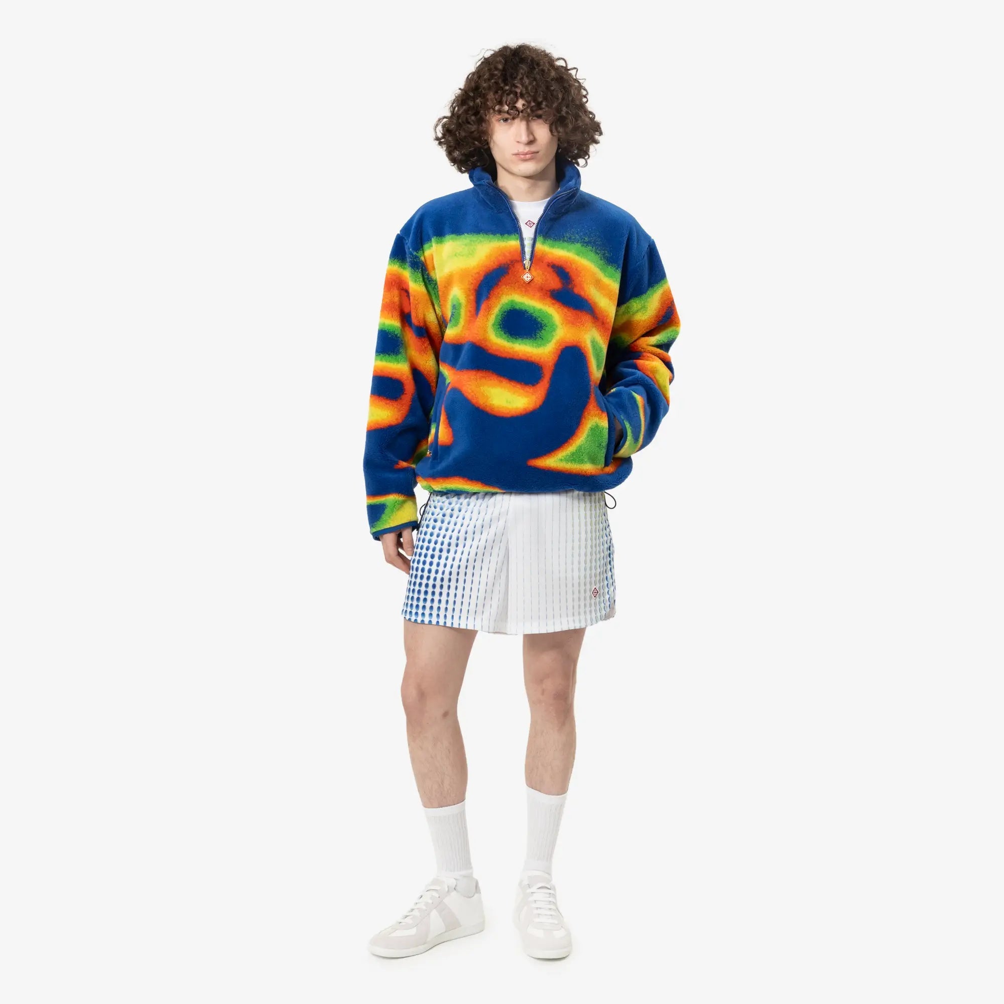 Casablanca Heat Map Quarter Zip Fleece Jacket Multi - 2