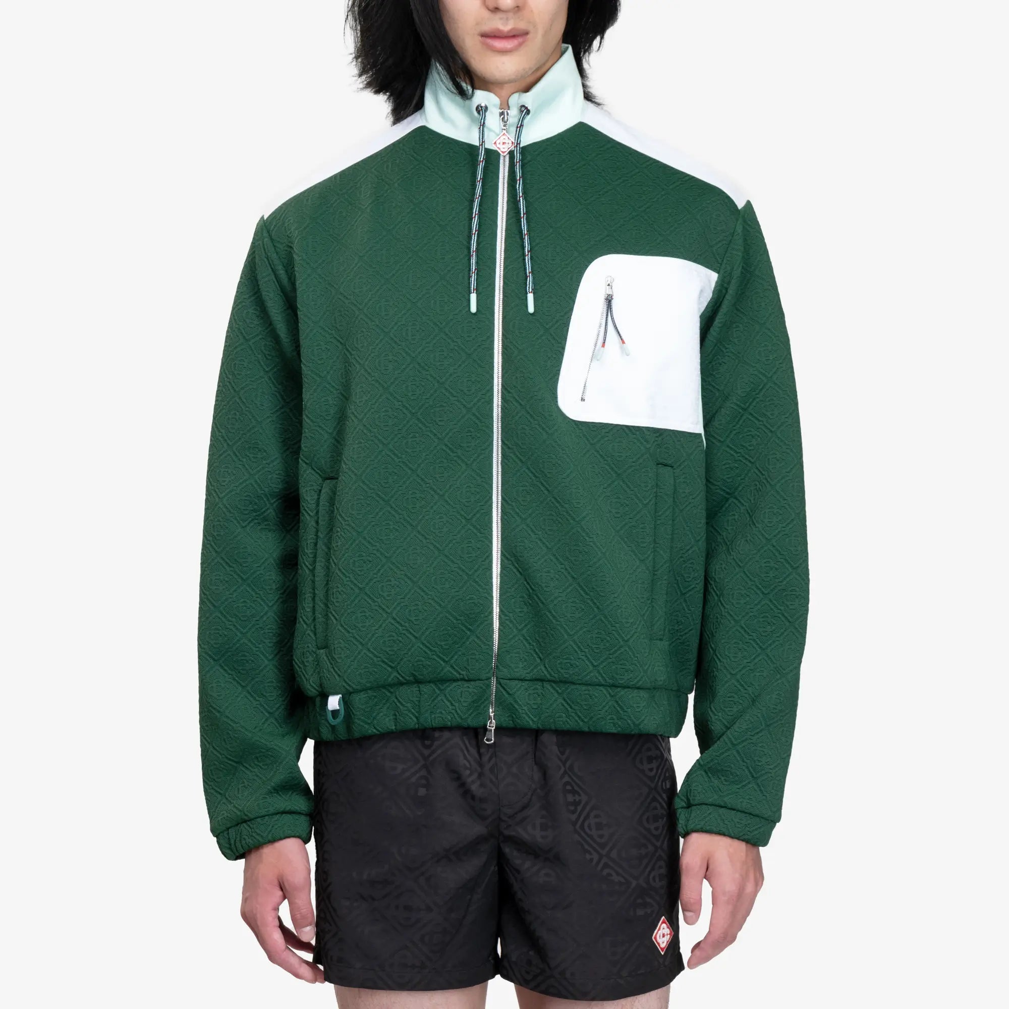 Casablanca Jacquard Nylon Jacket Green - 1