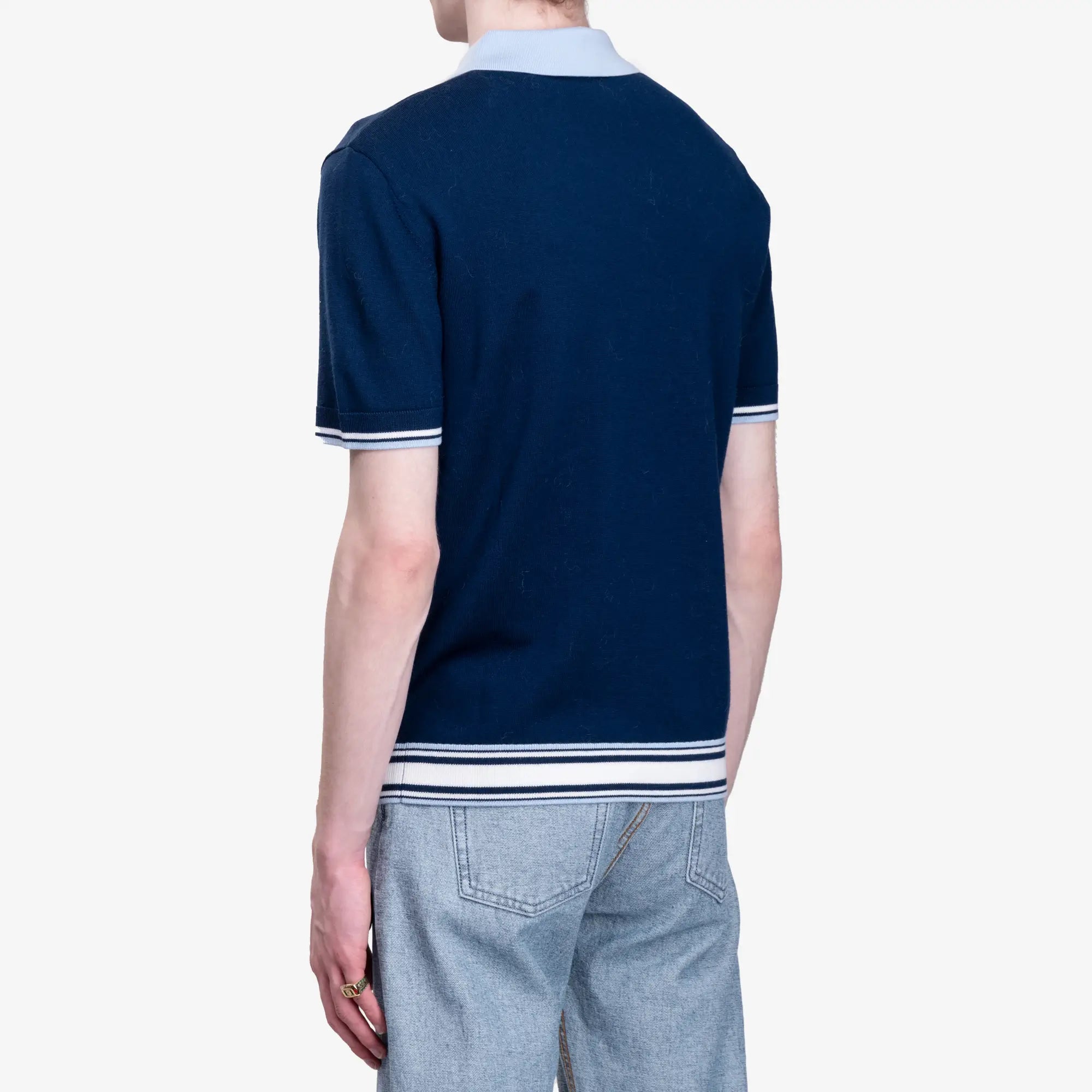 Casablanca Merino Tennis Polo Navy - 4