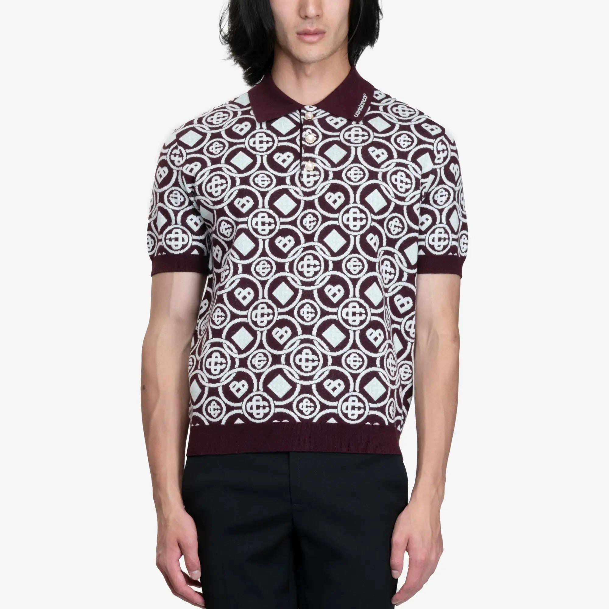 Casablanca Monogram Polo Aubergine - 1