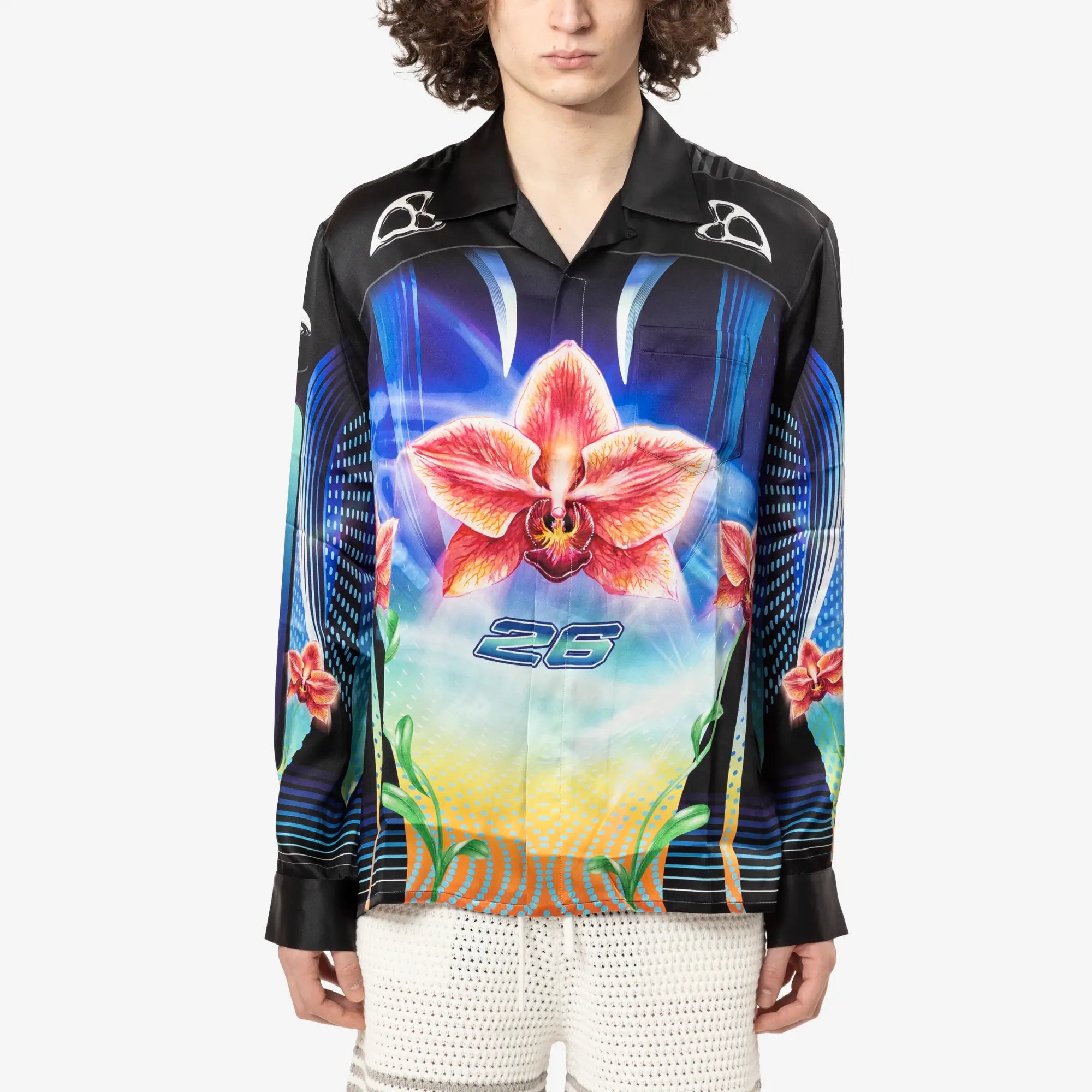 Casablanca Orchid Racer Cuban Collar LS Shirt Multi - 1