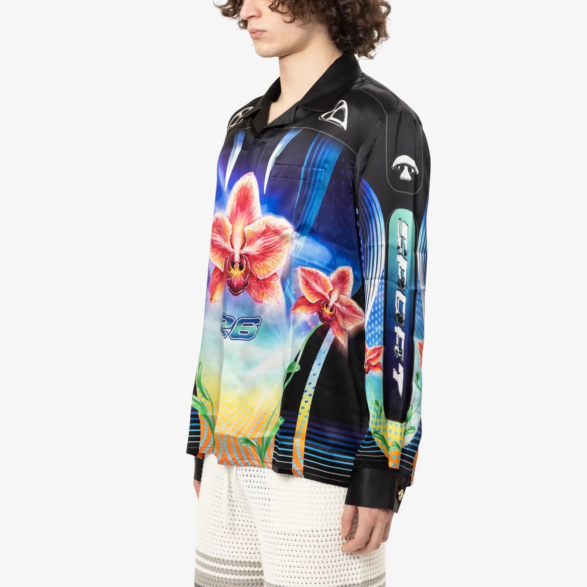 Casablanca Orchid Racer Cuban Collar LS Shirt Multi - 3