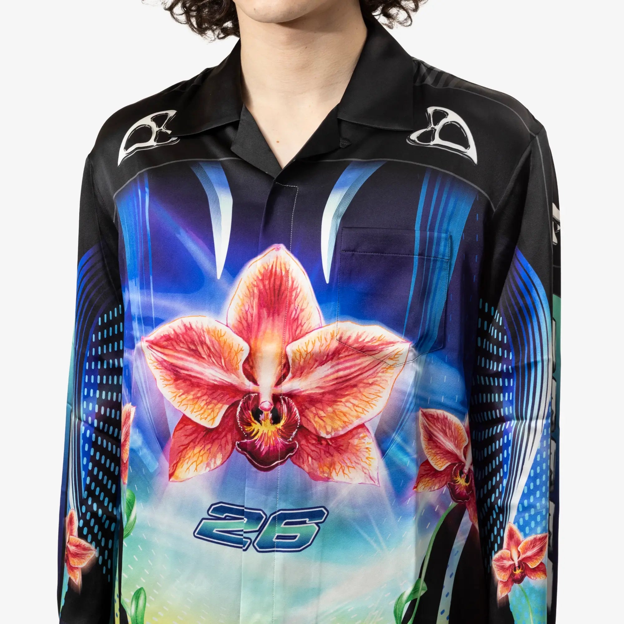 Casablanca Orchid Racer Cuban Collar LS Shirt Multi - 5