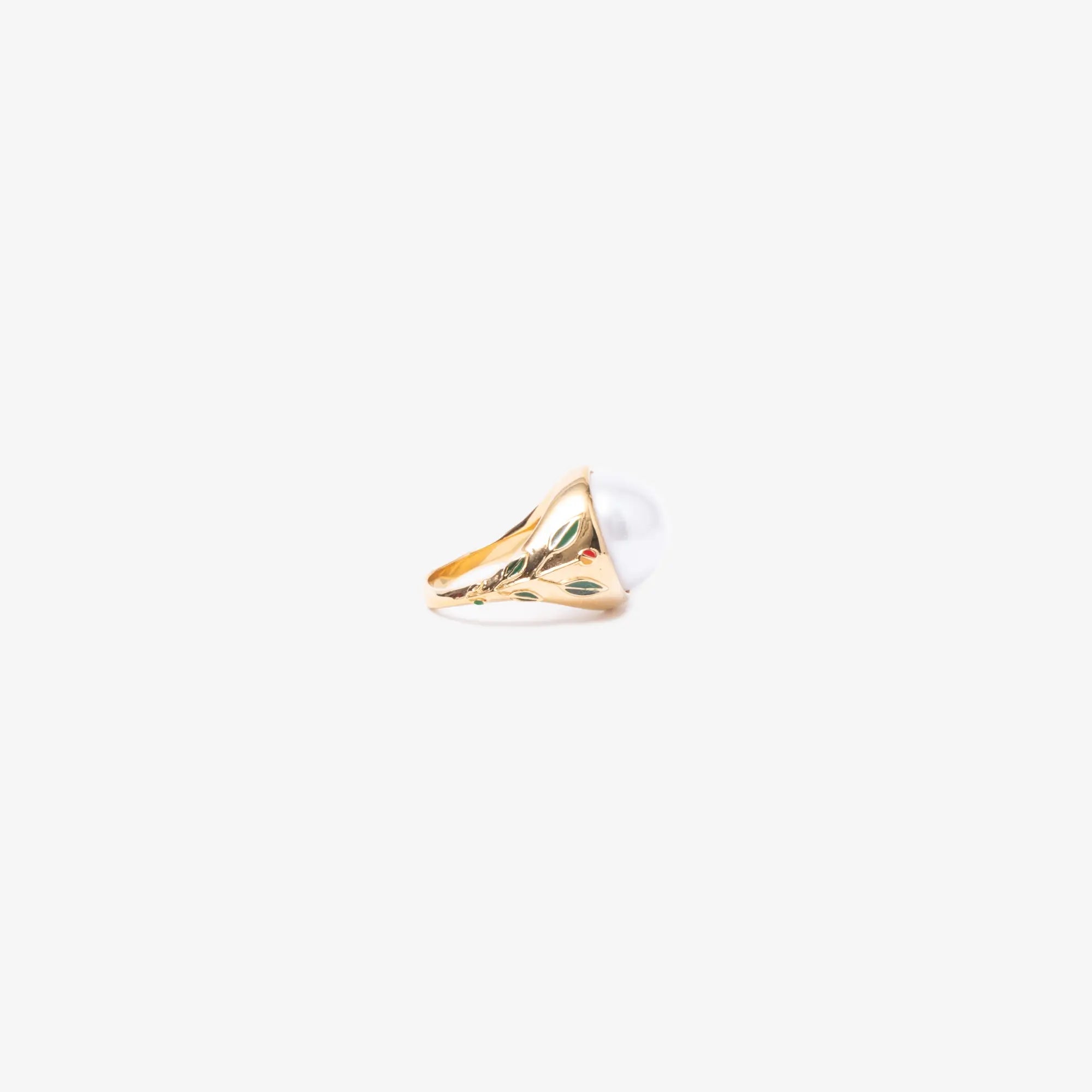 Casablanca Pearl Signet Ring Gold - 4