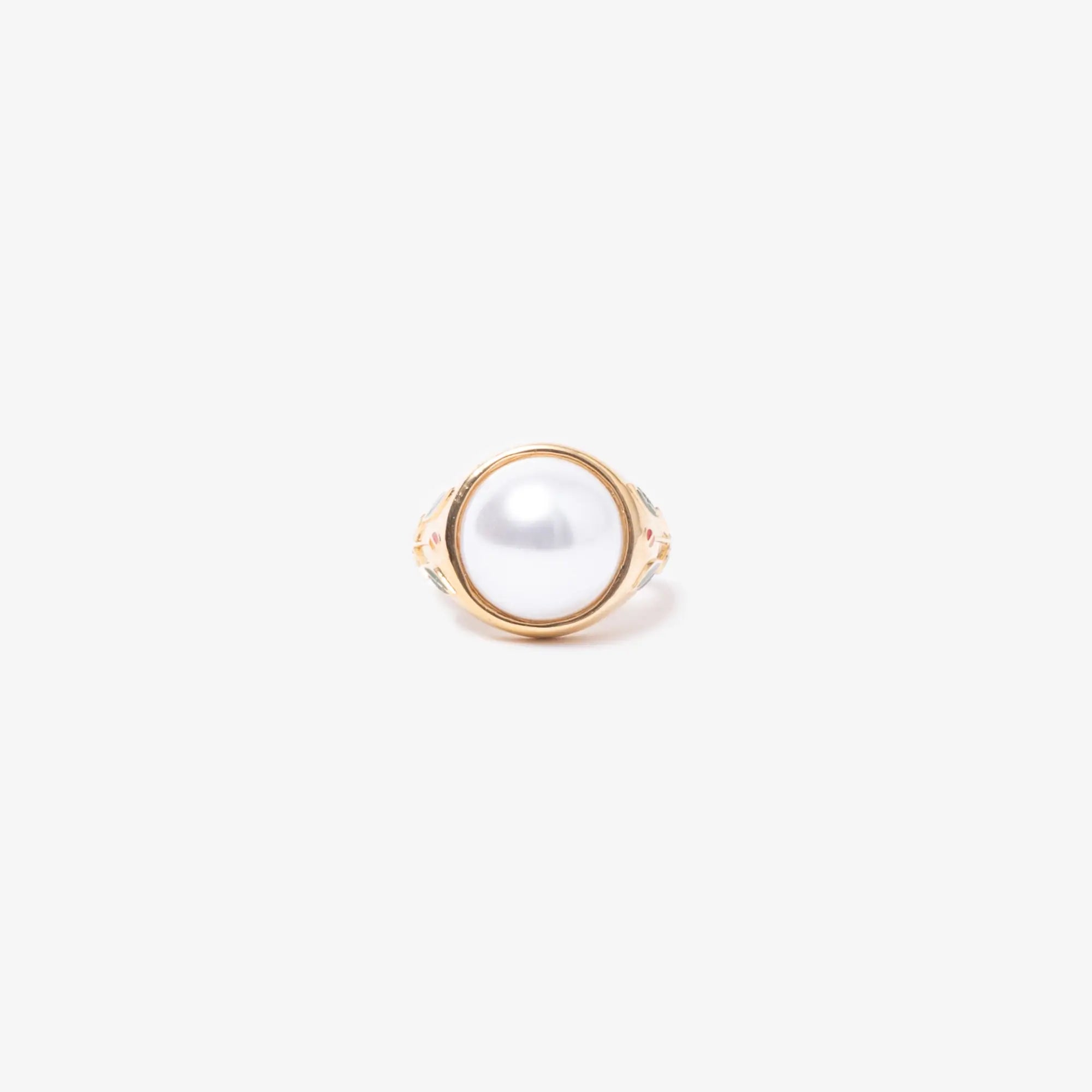 Casablanca Pearl Signet Ring Gold - 1