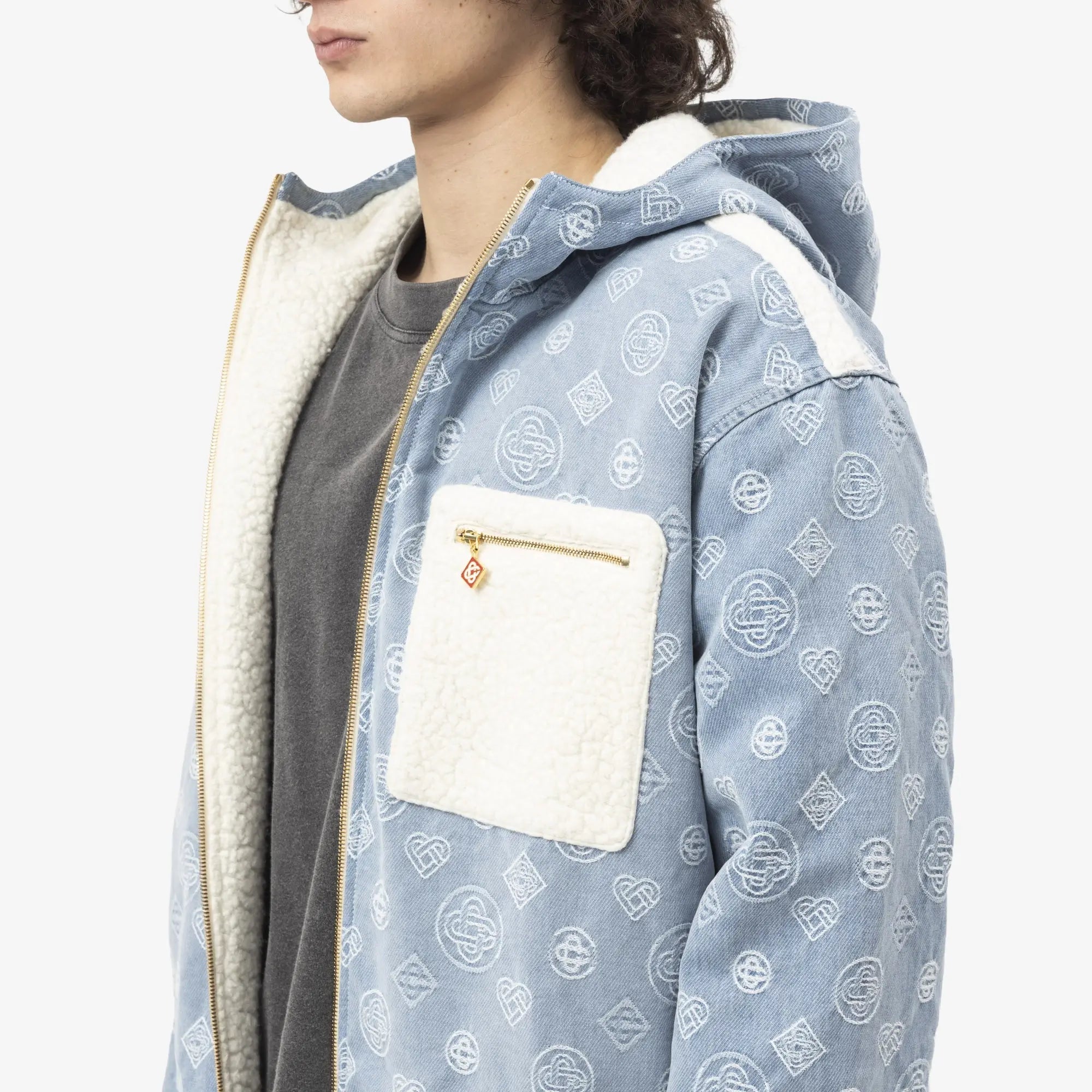 Casablanca Reversible Cashmere Denim Jacket Vintage Wash - 5