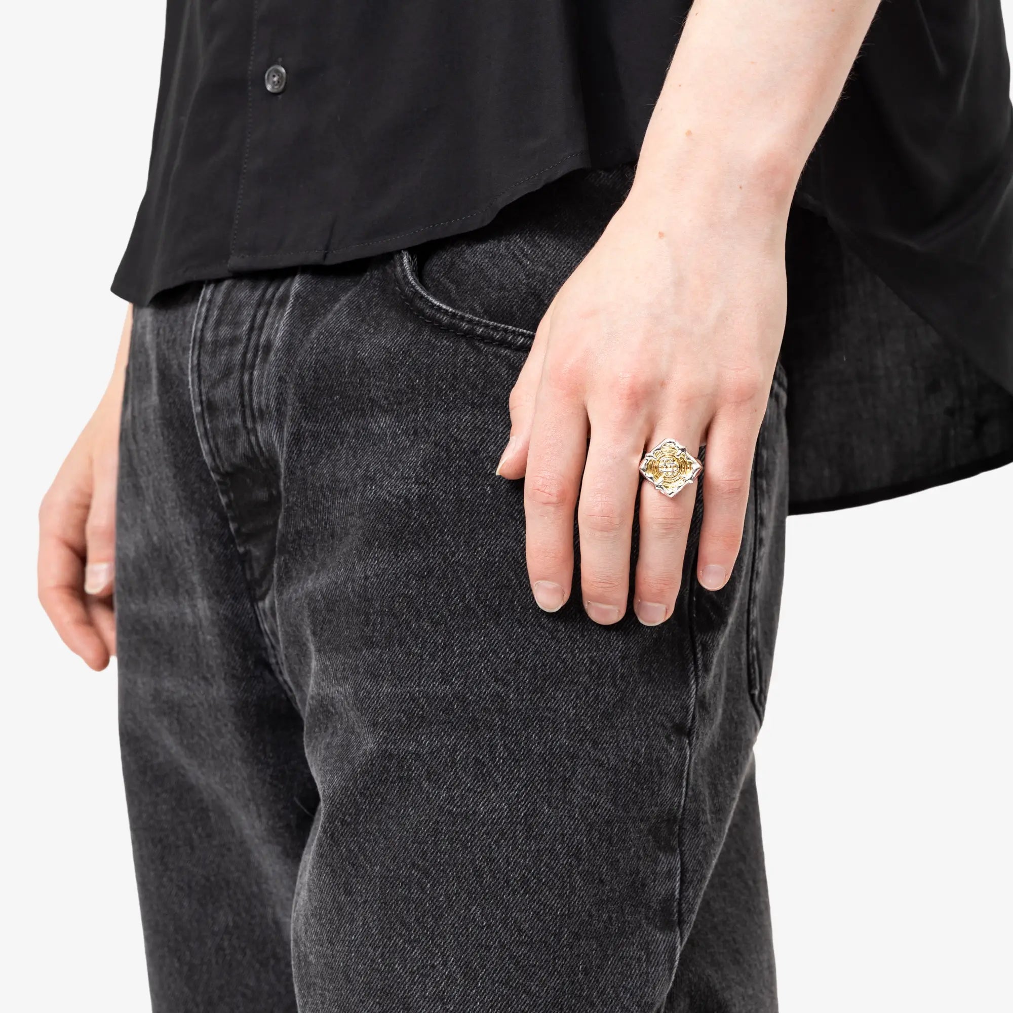 Casablanca Splash Signet Ring Silver/Gold - 2