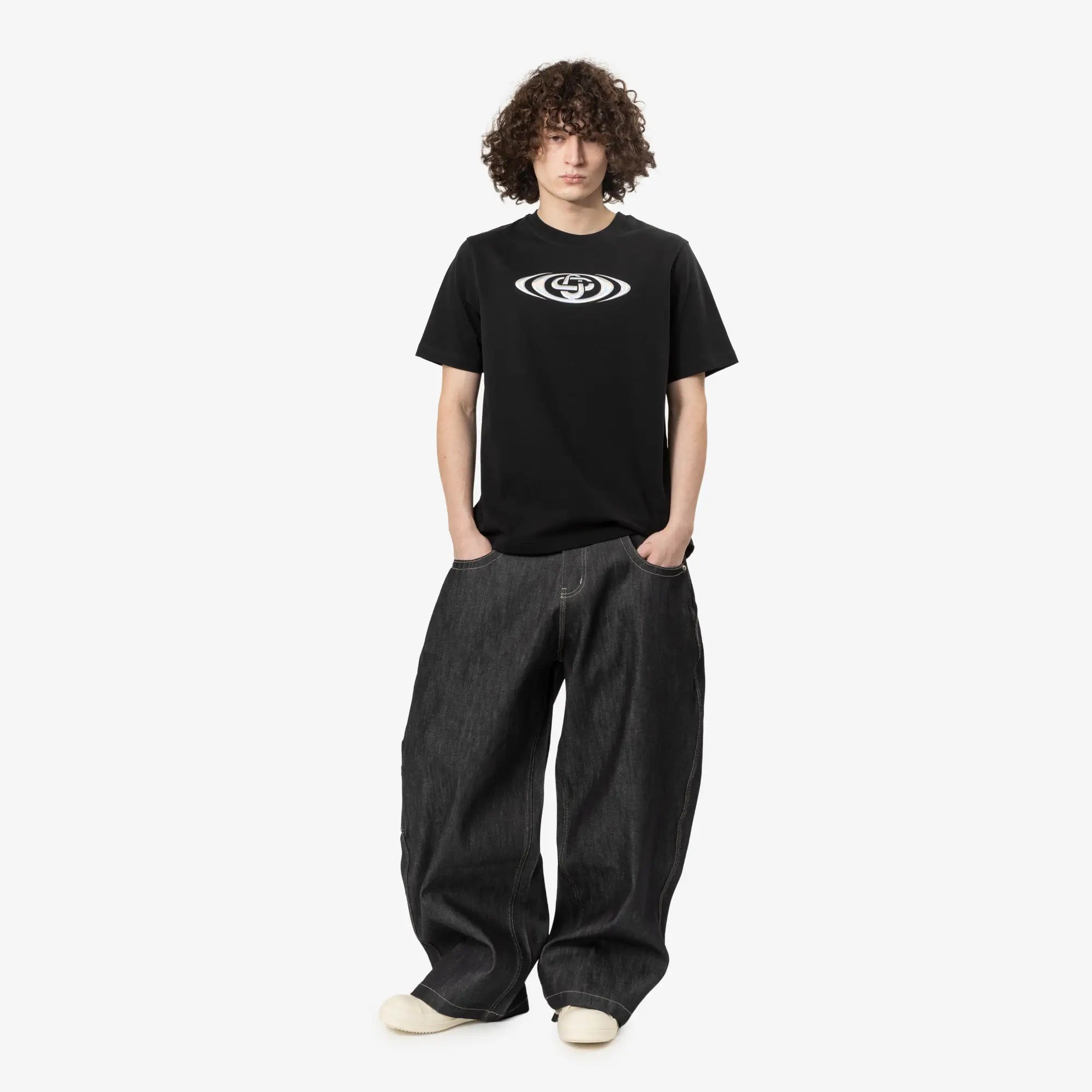 Casablanca Warped Logo T-Shirt Black - 2