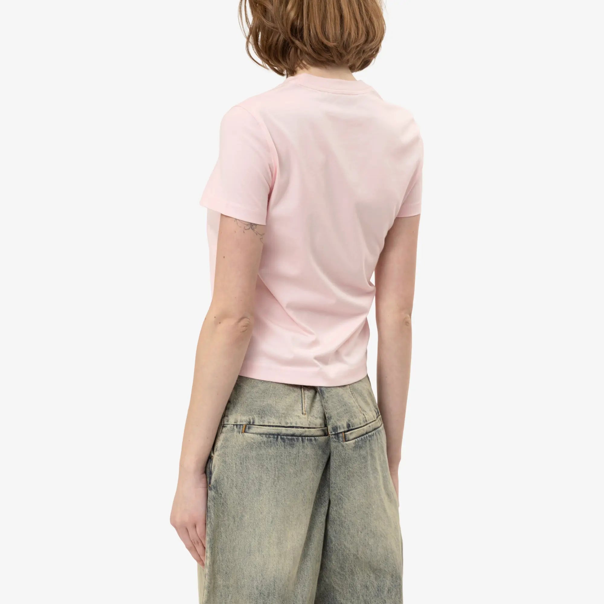 Casablanca Womens Airbrush Smiley Fitted T-Shirt Pale Pink - 4