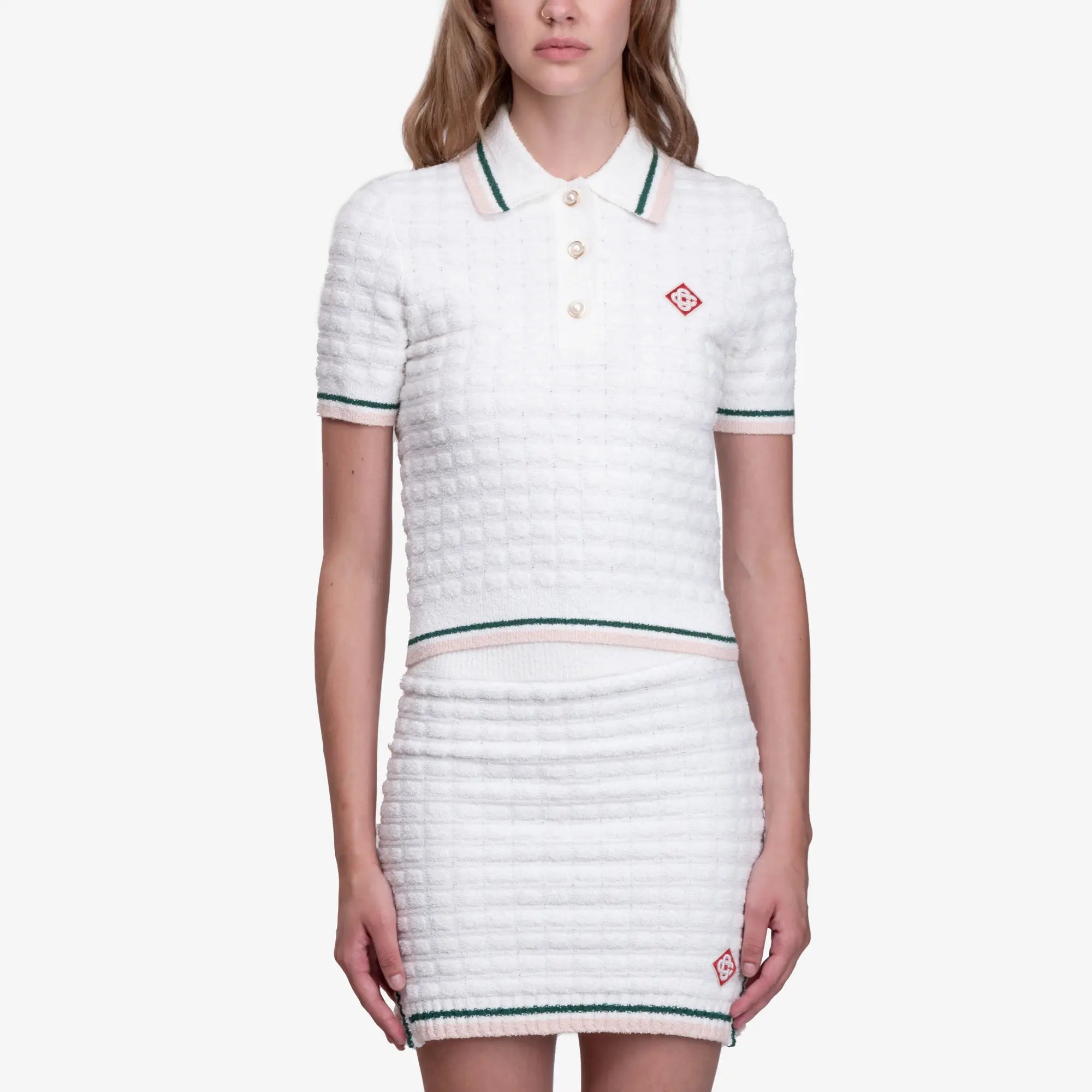Casablanca Womens Boucle Polo White - 1