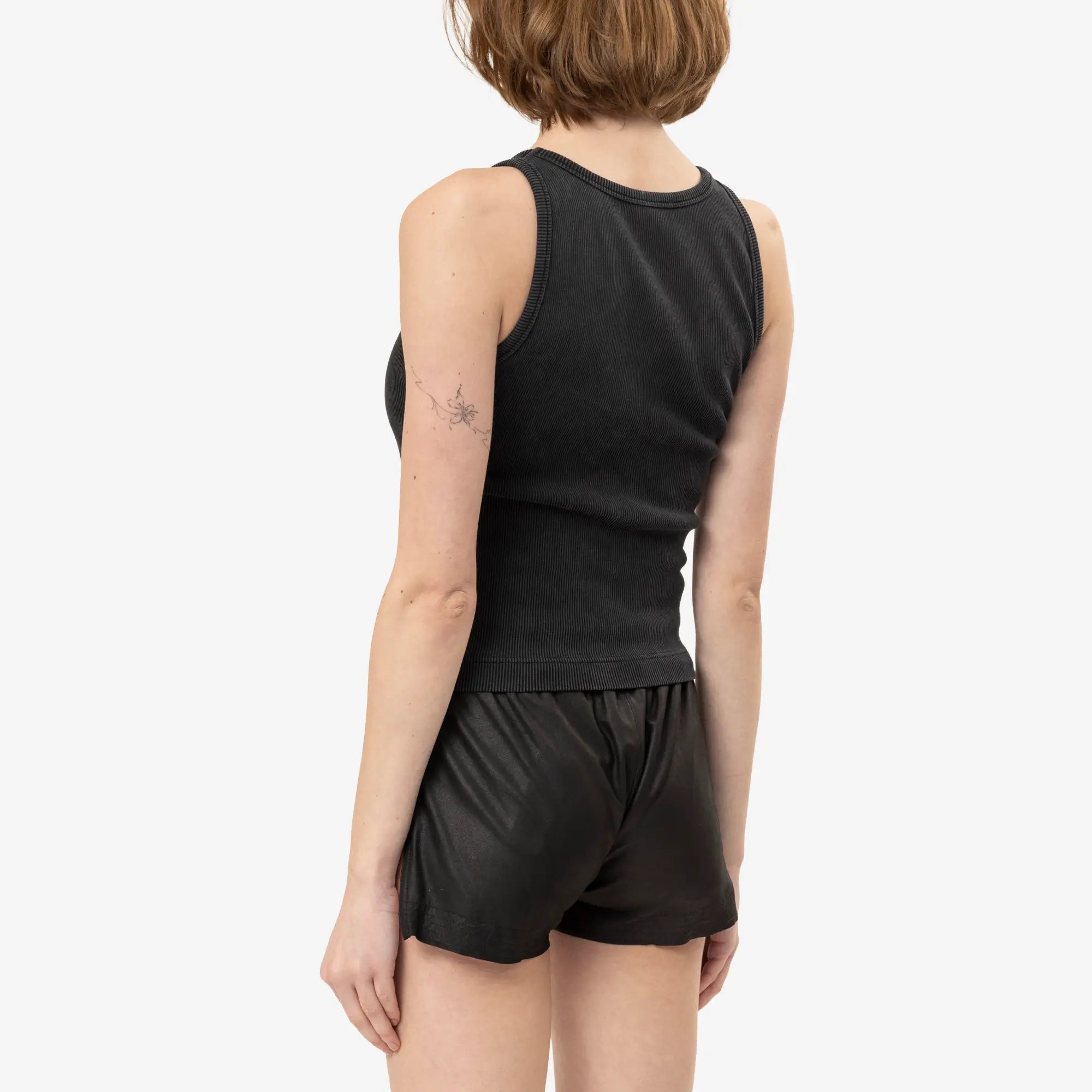 Casablanca Womens Faded Ribbed Tank Top Faded Black - 4