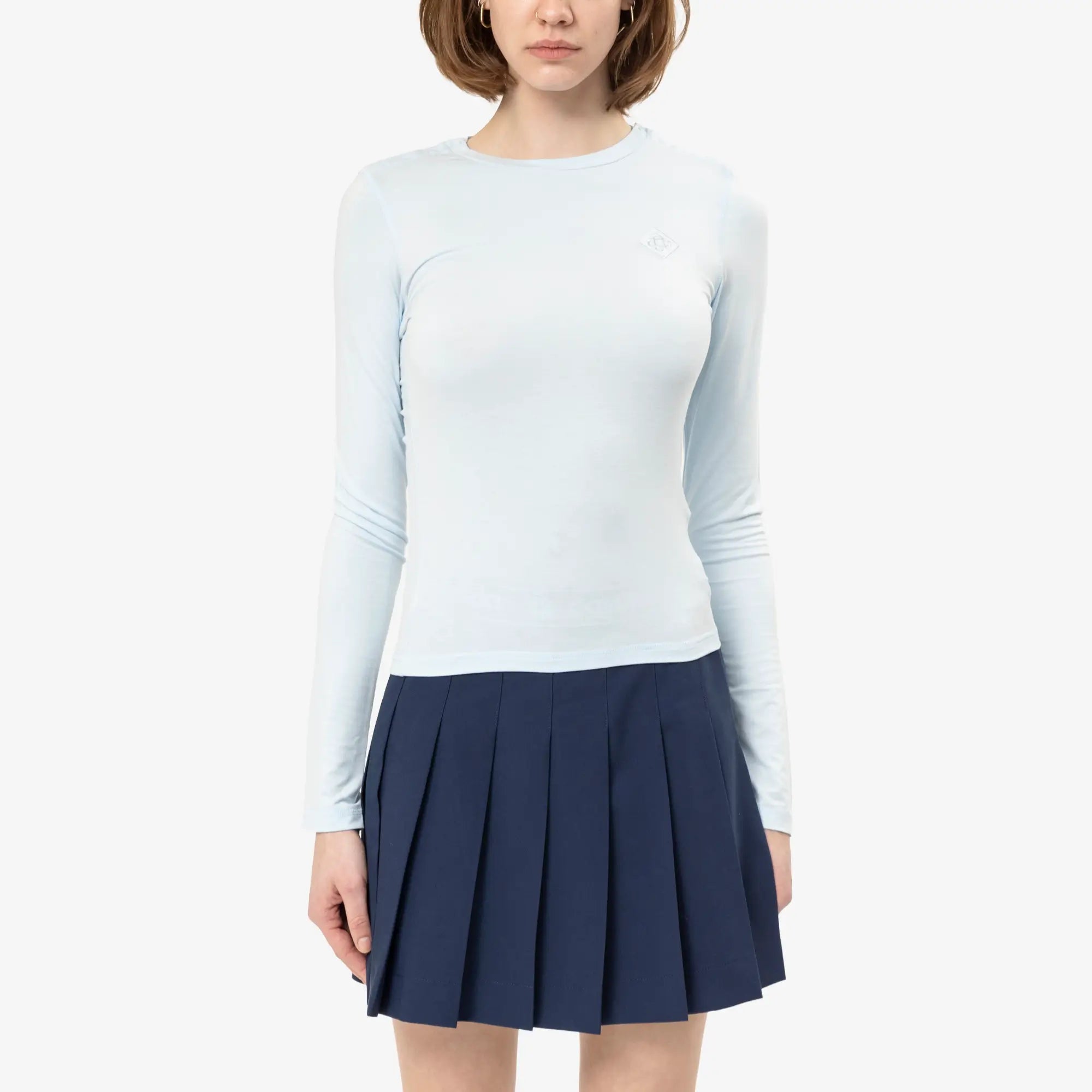 Casablanca Womens Lightweight LS T-Shirt Pale Blue - 1