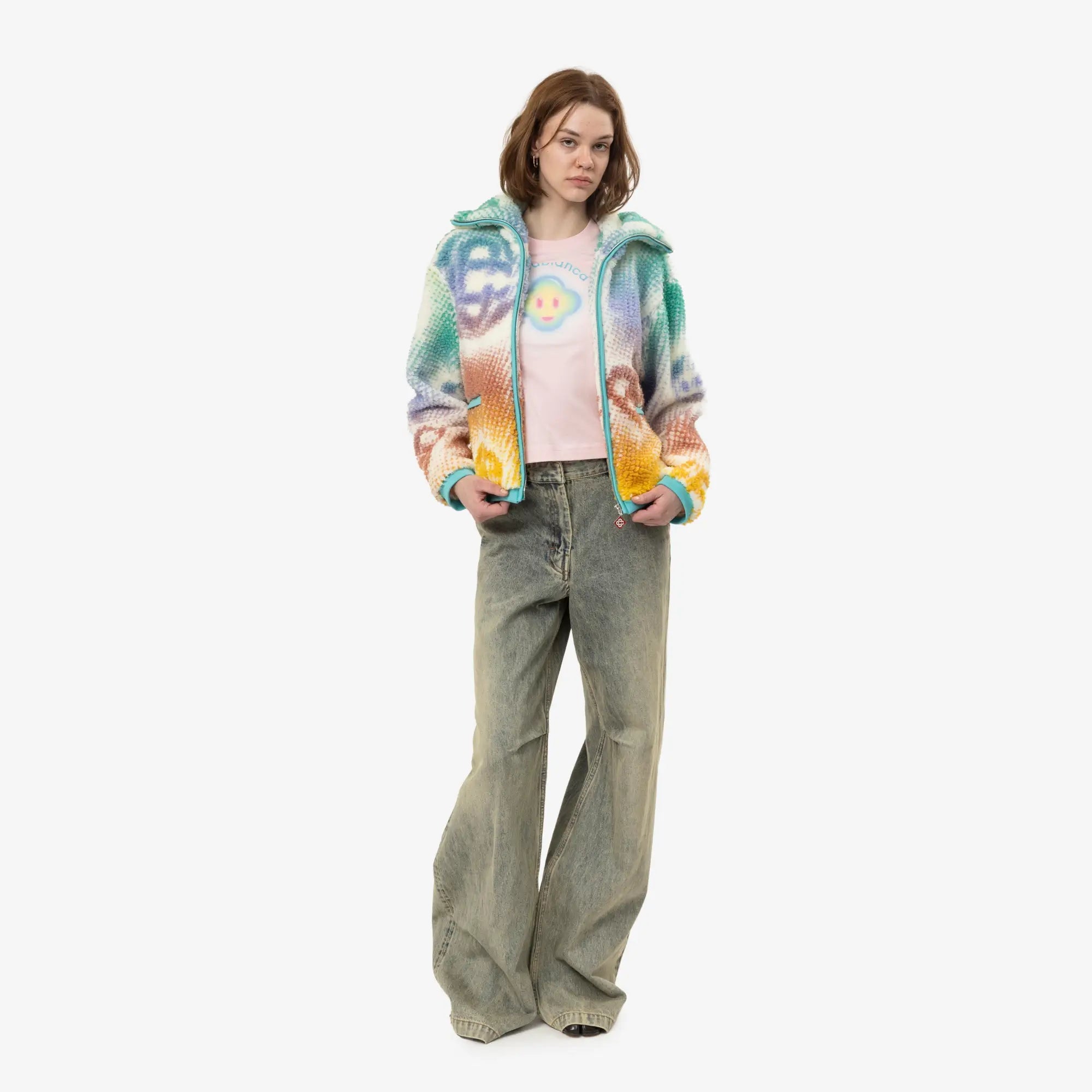 Casablanca Womens Monogram Fleece Jacket Multi - 2