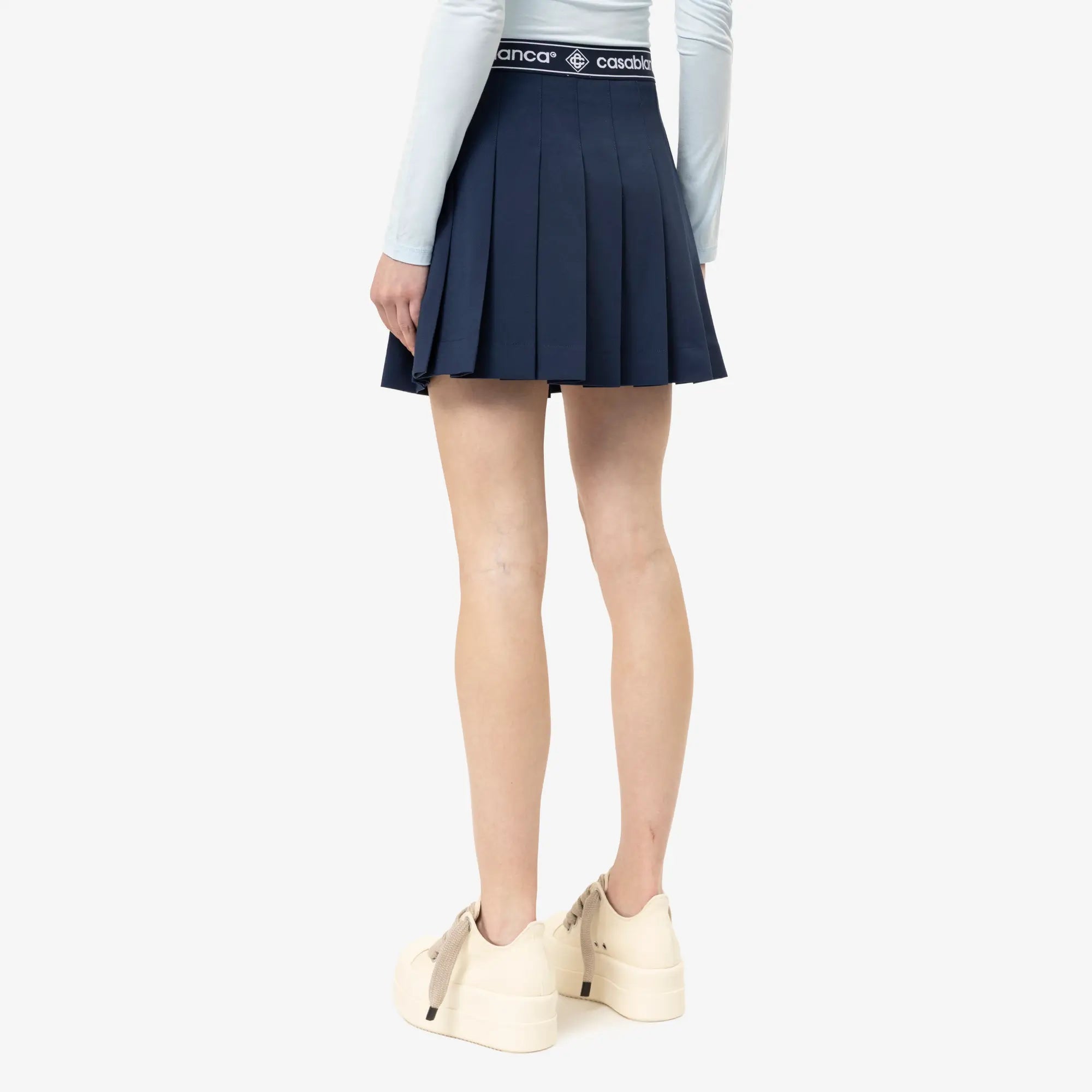 Casablanca Womens Pleated Skirt Navy - 4