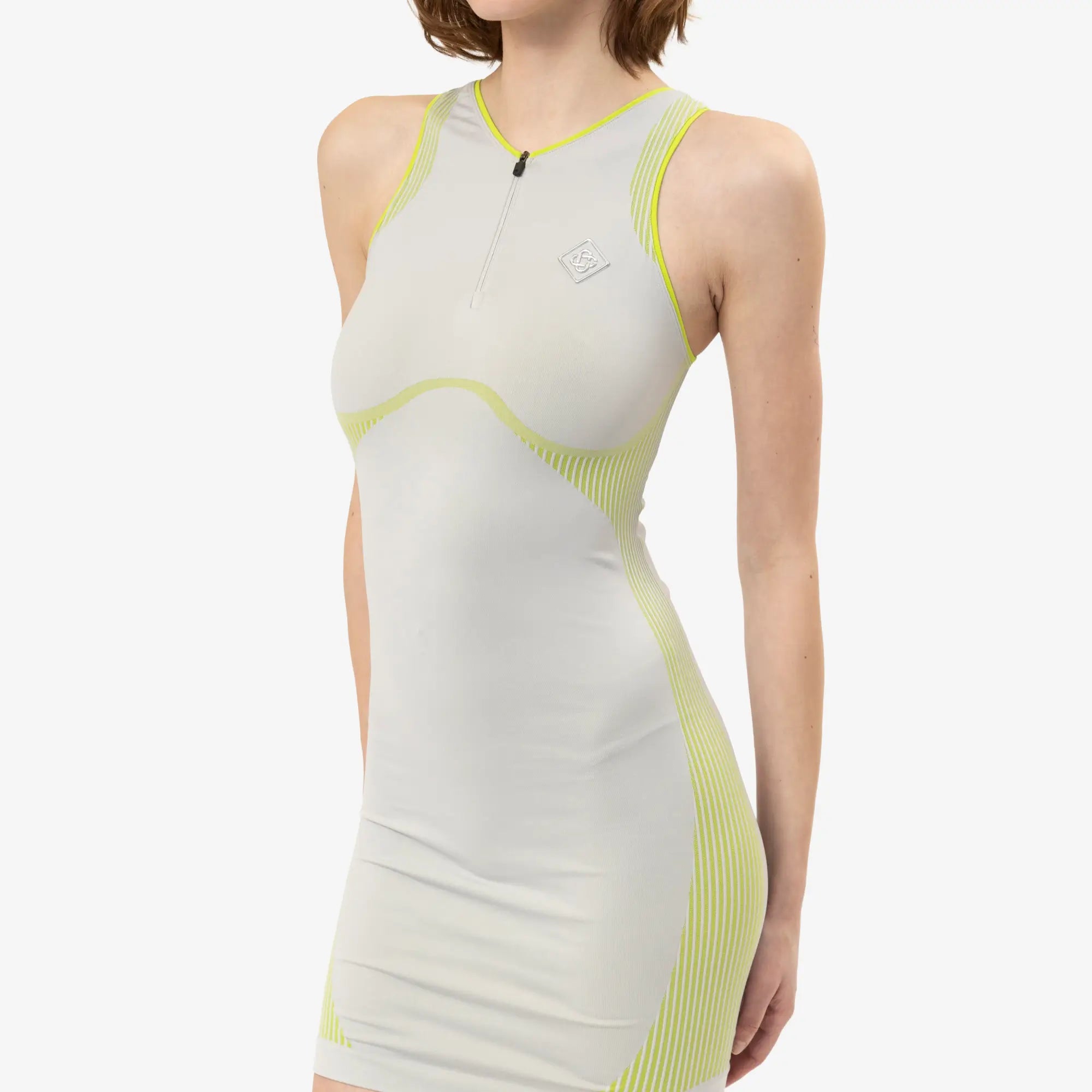 Casablanca Womens Seamless Dress Grey/Lime - 5