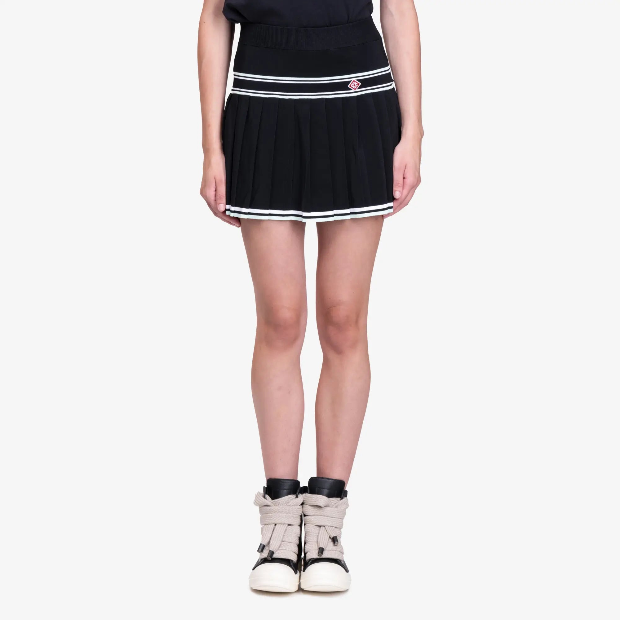 Casablanca Womens Viscose Pleated Skirt Black - 1