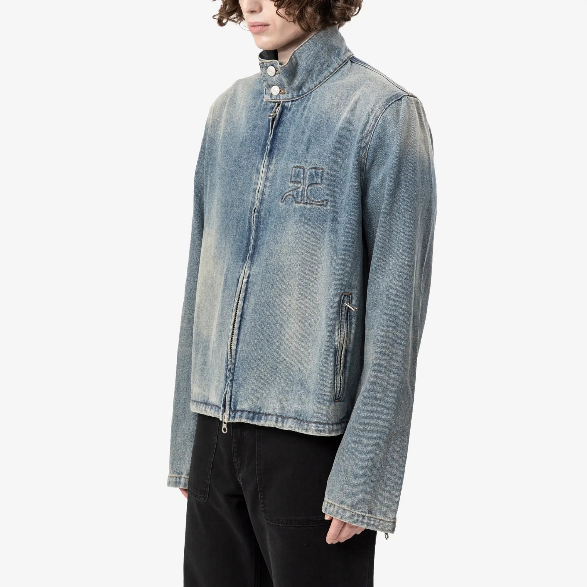 Courreges City Shadow Denim Jacket Blue - 3