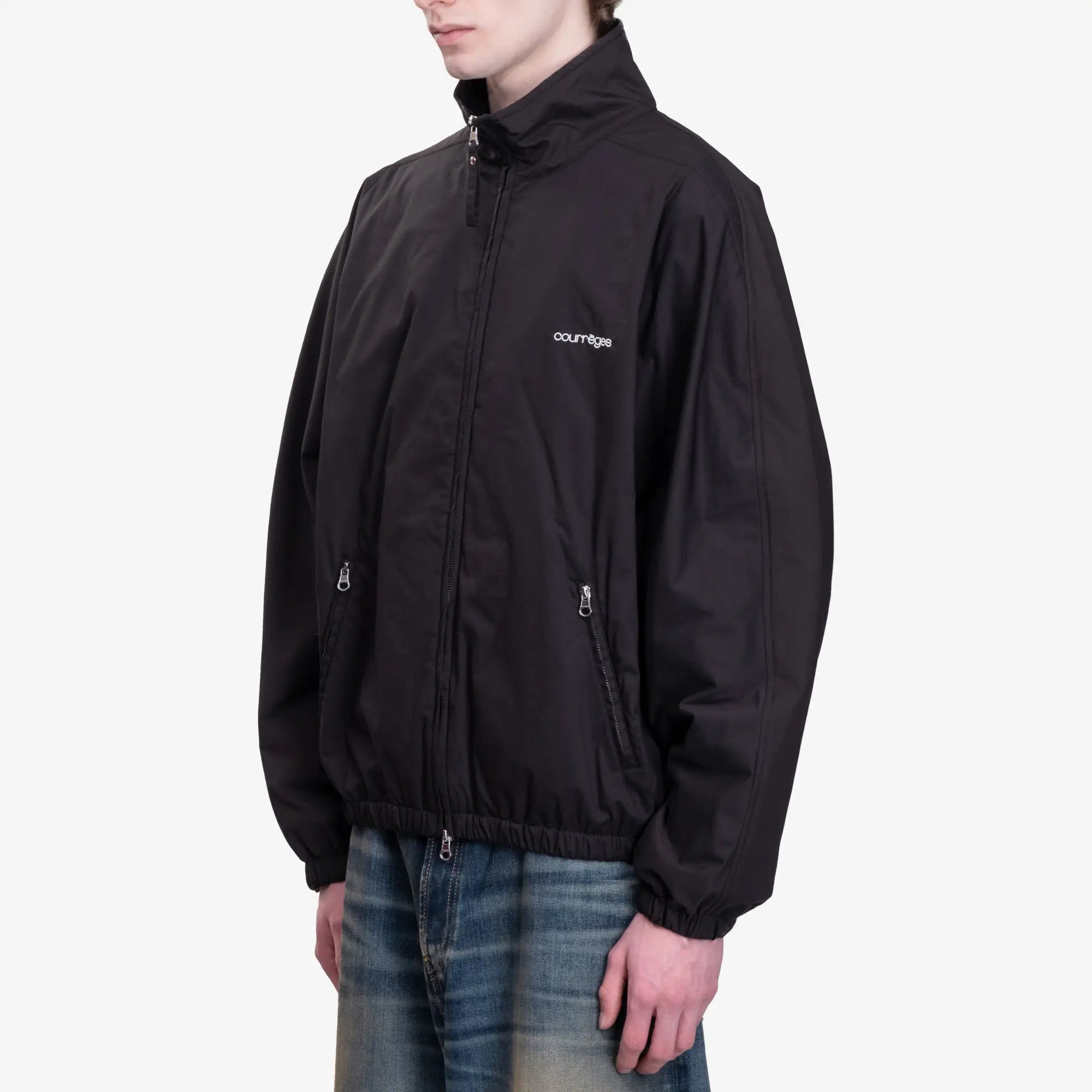 Courreges Embroidered Cotton Bomber Black - 3