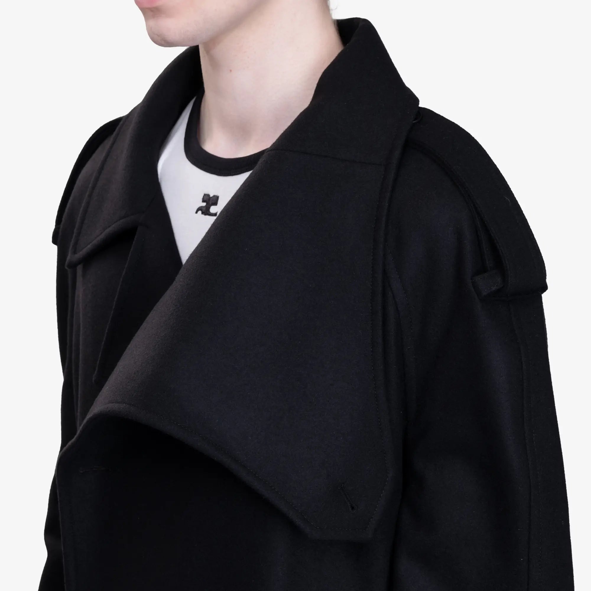 Photo of Courreges Oblique Wool Maxi Trench Coat - 7