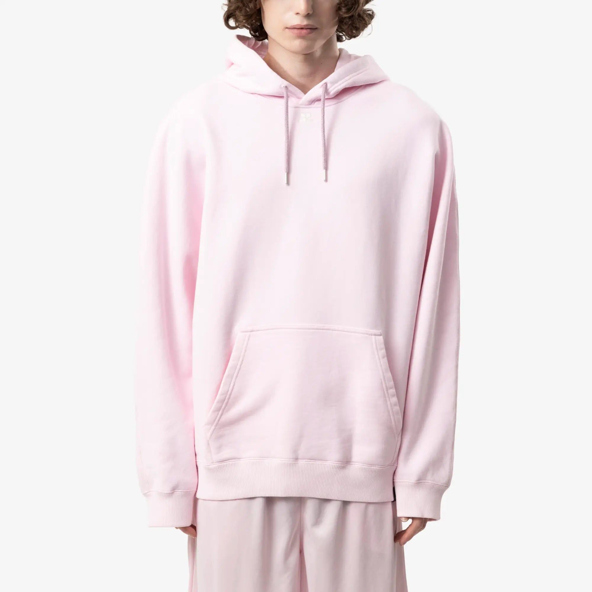 Courreges Oversized Hoody Light Pink - 1