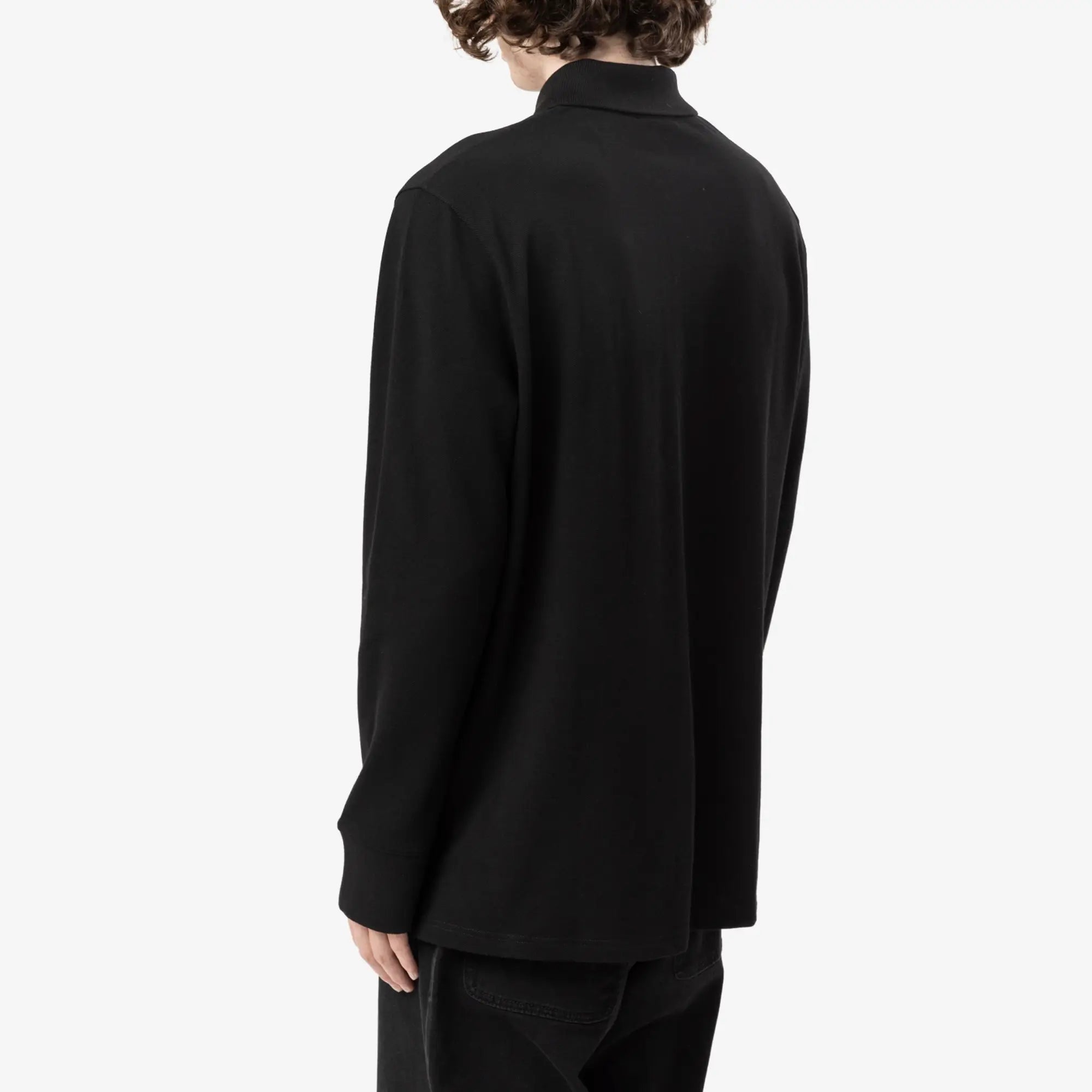 Courreges Oversized Long Sleeve Polo Black - 4