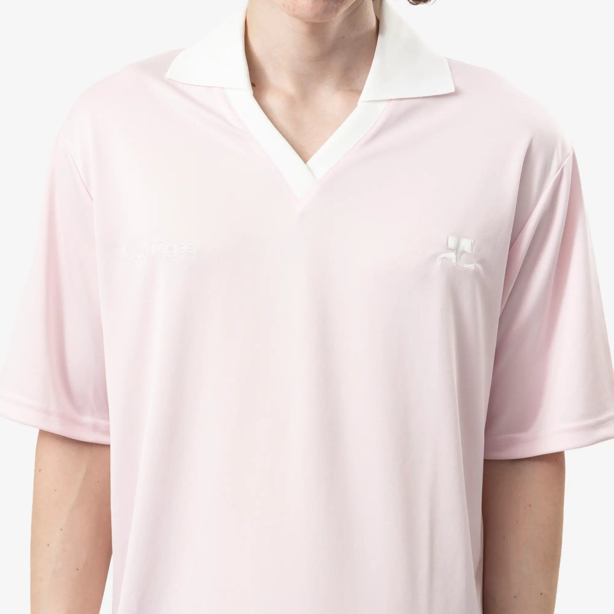 Courreges Oversized Sports Polo Light Pink - 5
