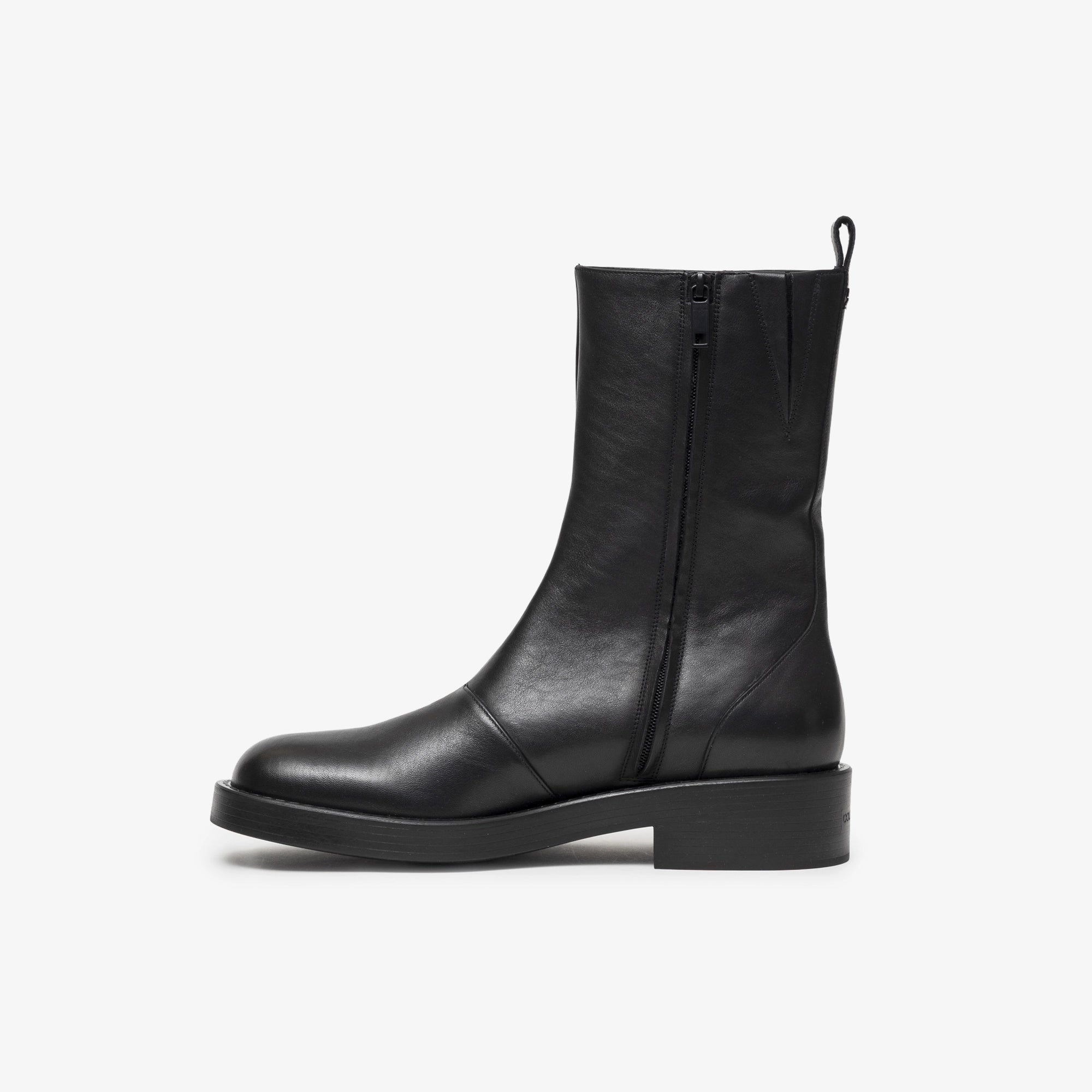 Courreges Rider Leather Boots Black - 3