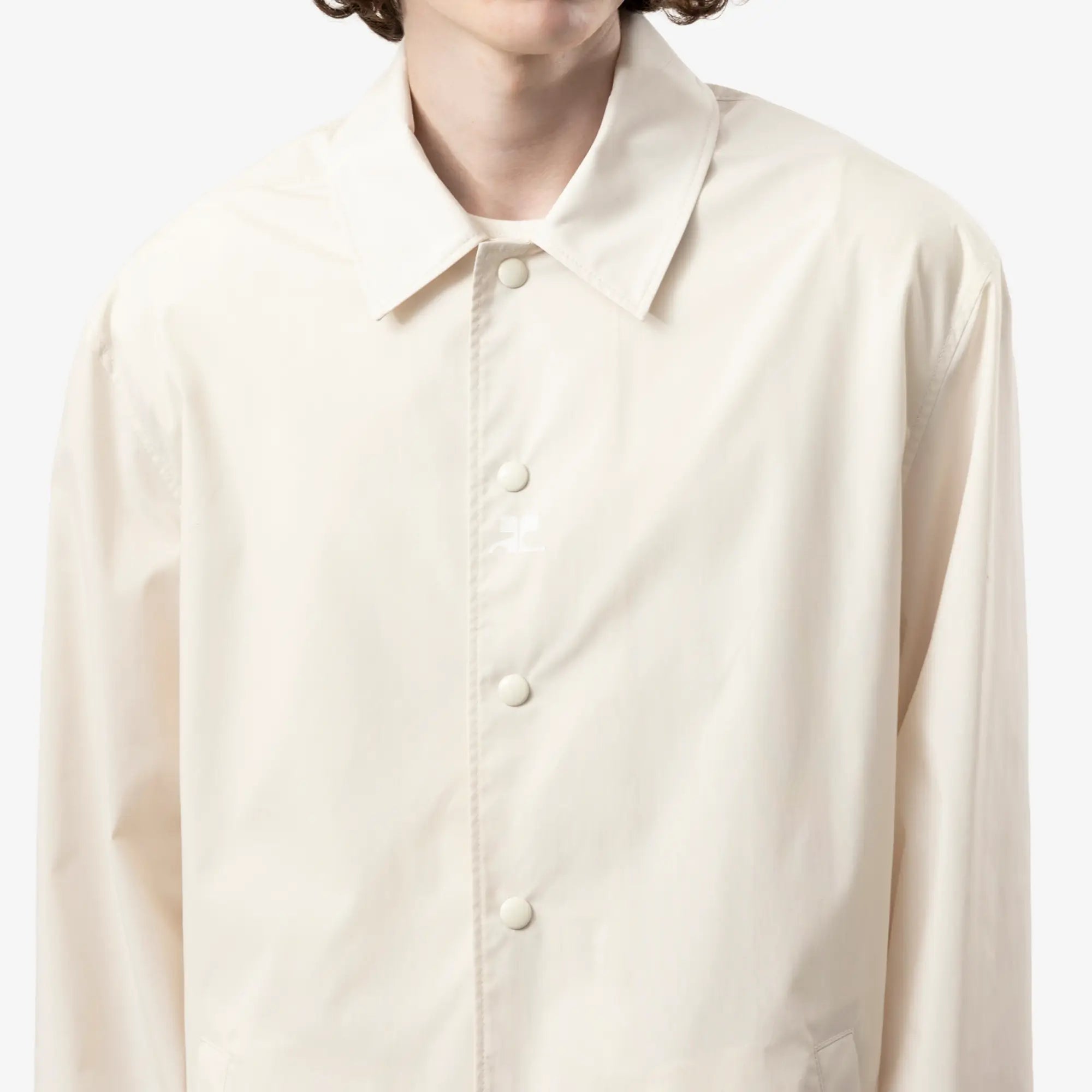 Courreges Signature Logo Coach Jacket Light Bones - 5